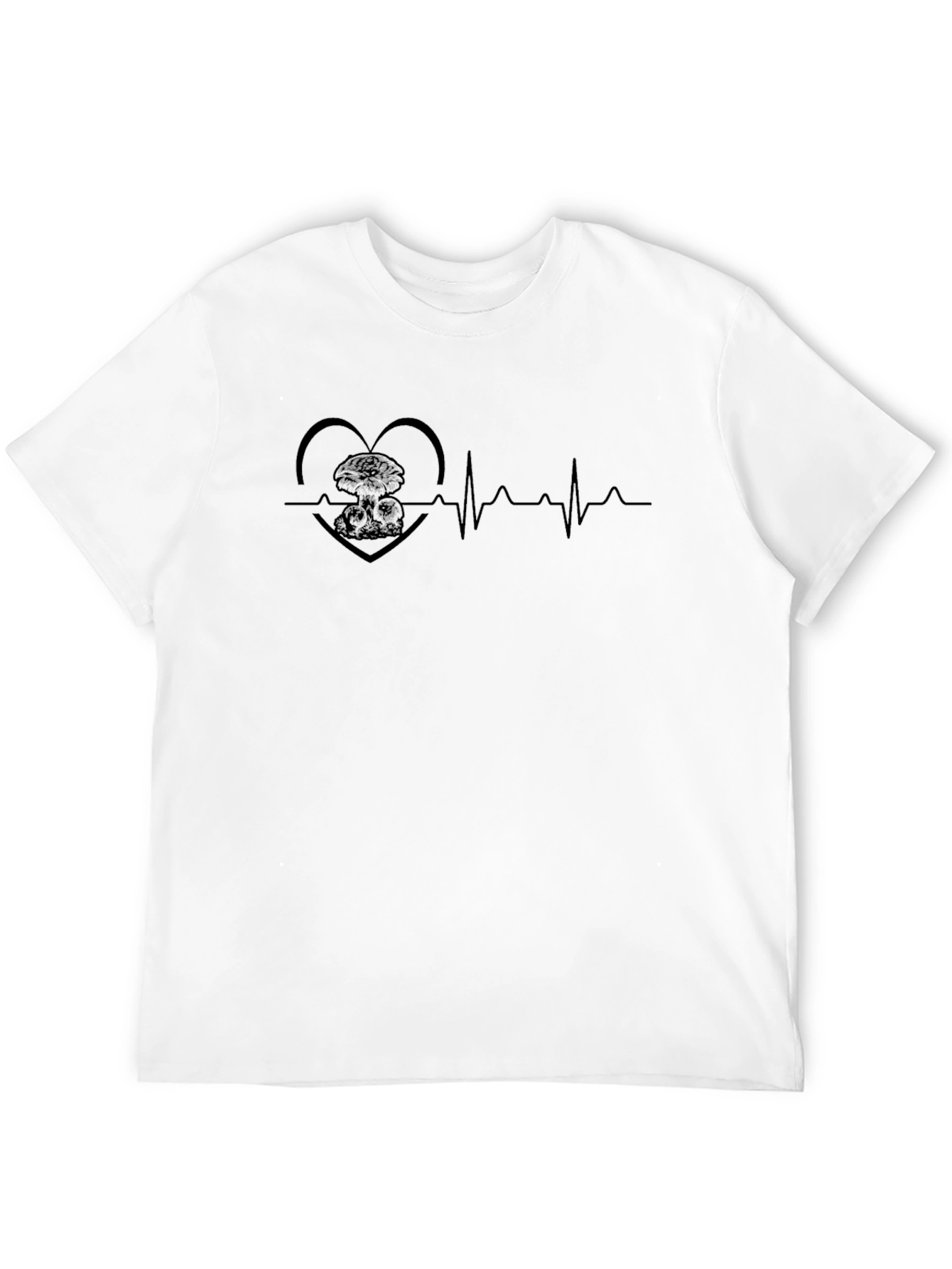 Heartbeat Atomic Mushroom Cloud Graphic Tee - Black