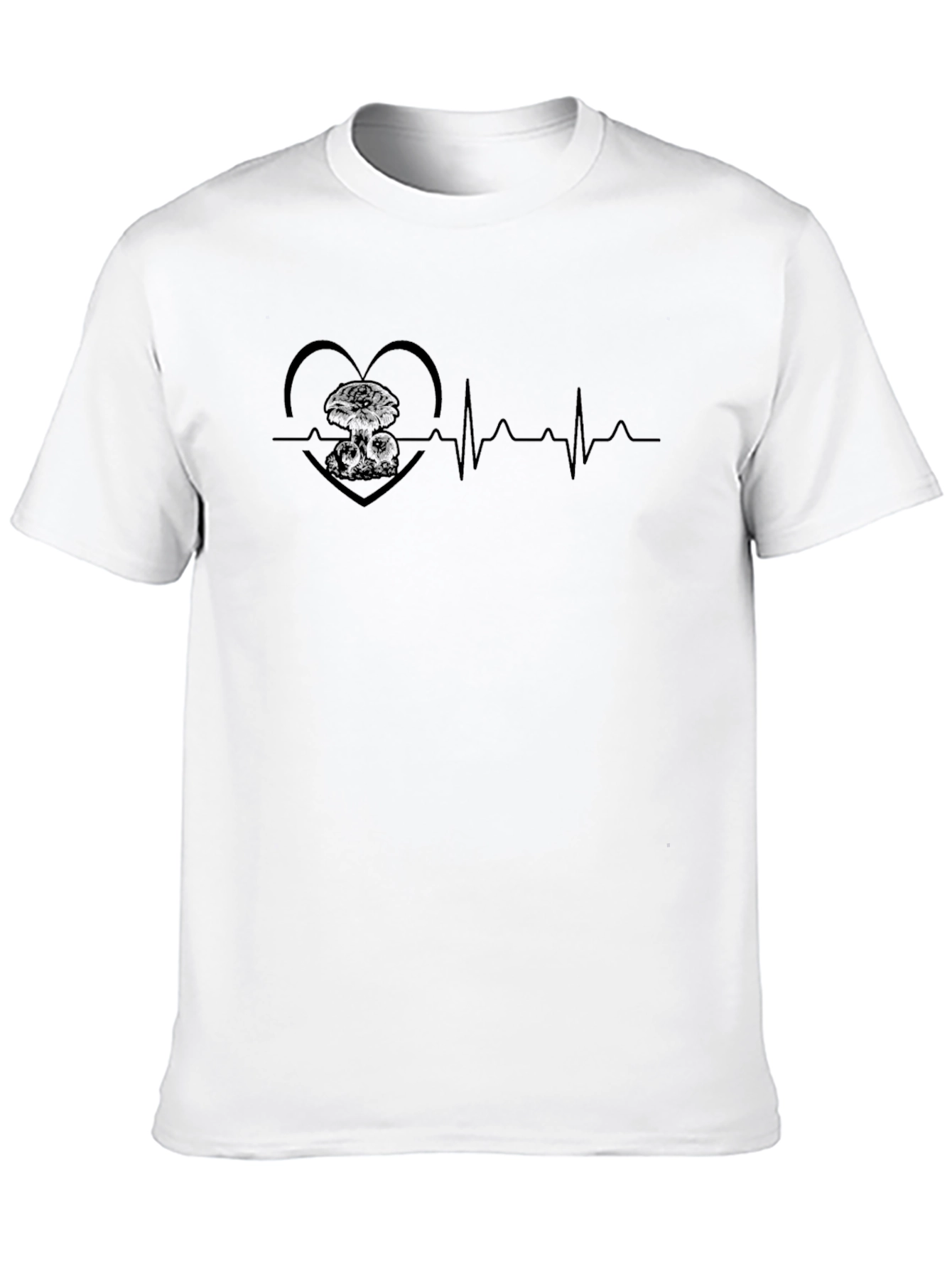 Heartbeat Atomic Mushroom Cloud Graphic Tee - Black
