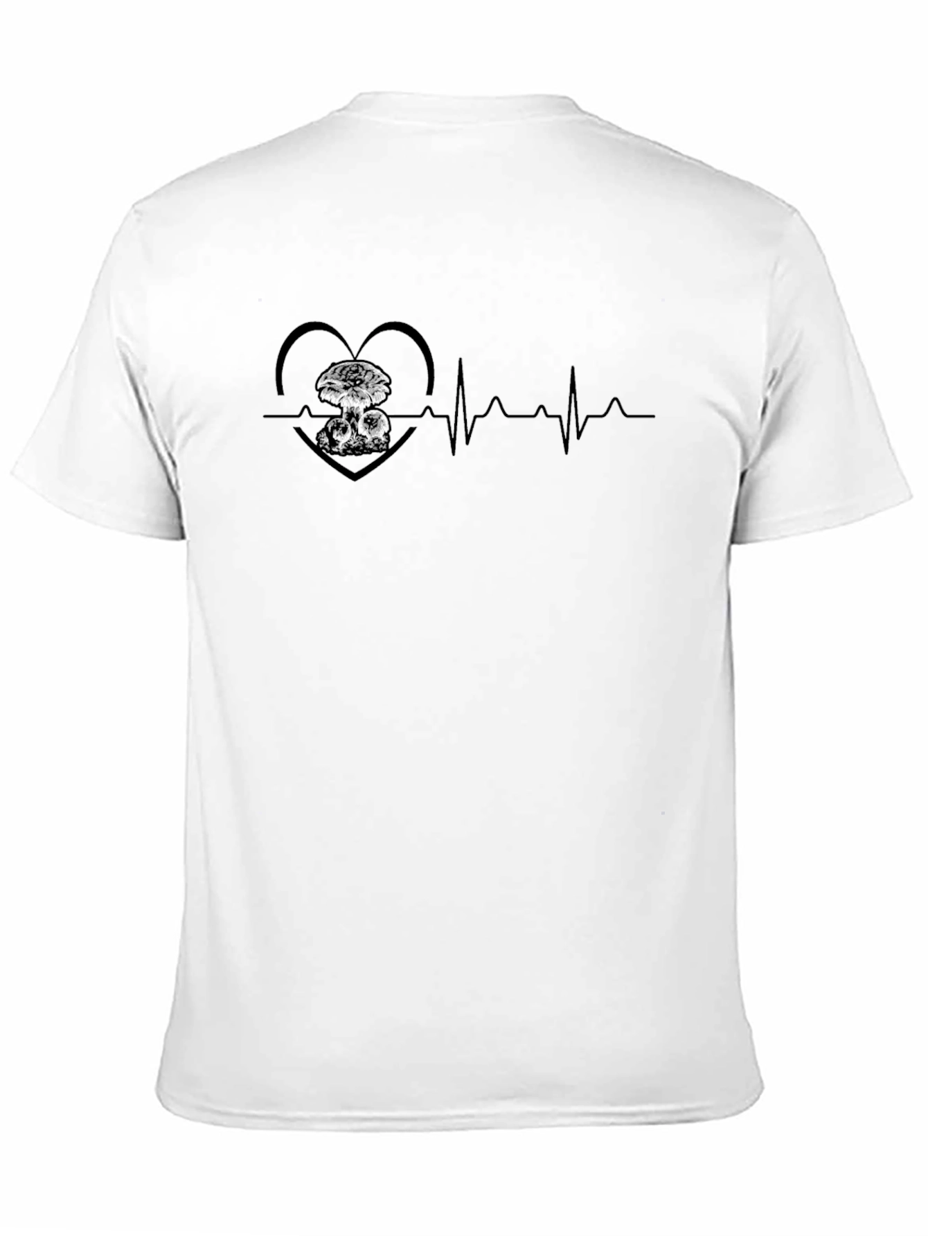 Heartbeat Atomic Mushroom Cloud Graphic Tee - Black