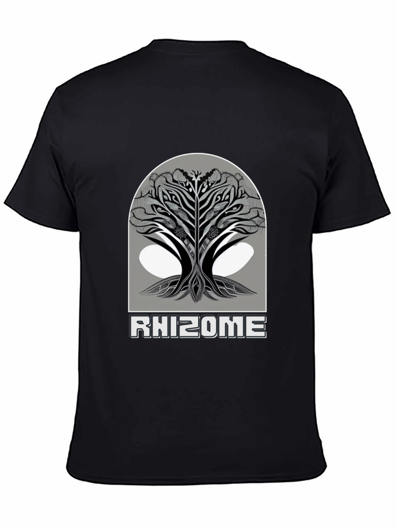 Rhizome Tree Graphic Tee - Modern Black T-Shirt