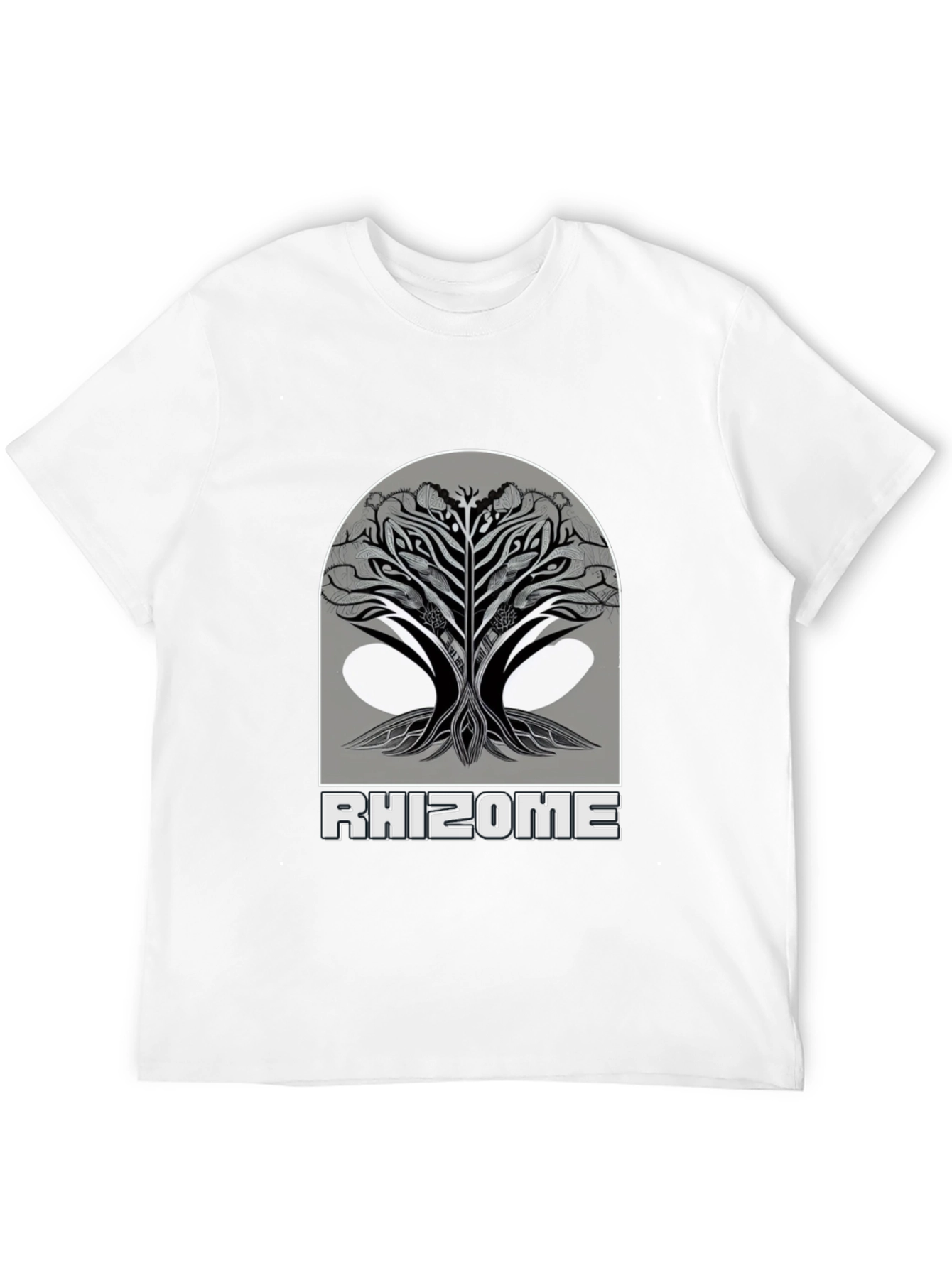 Rhizome Tree Graphic Tee - Modern Black T-Shirt