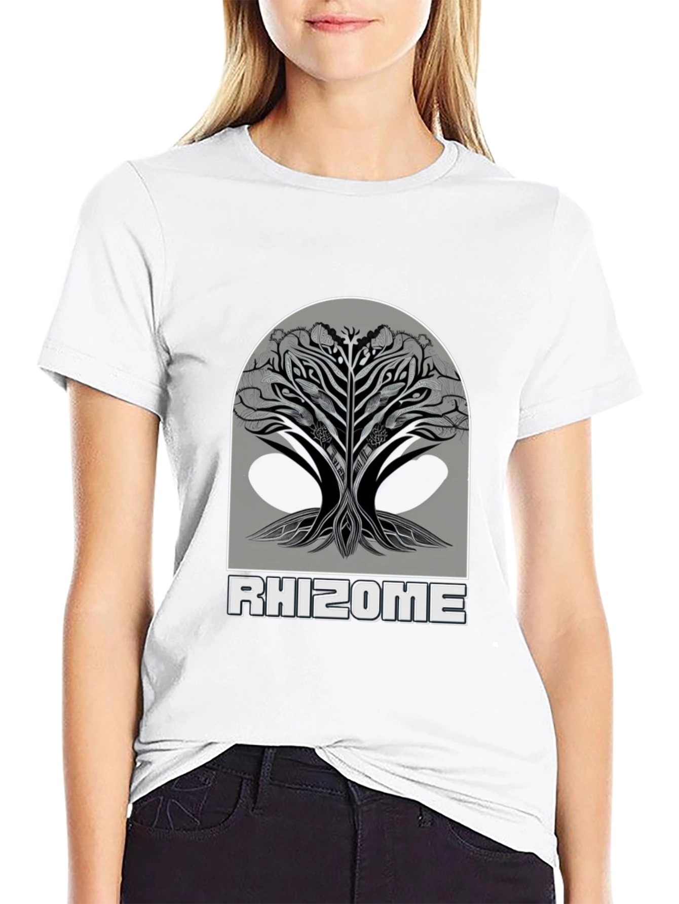 Rhizome Tree Graphic Tee - Modern Black T-Shirt