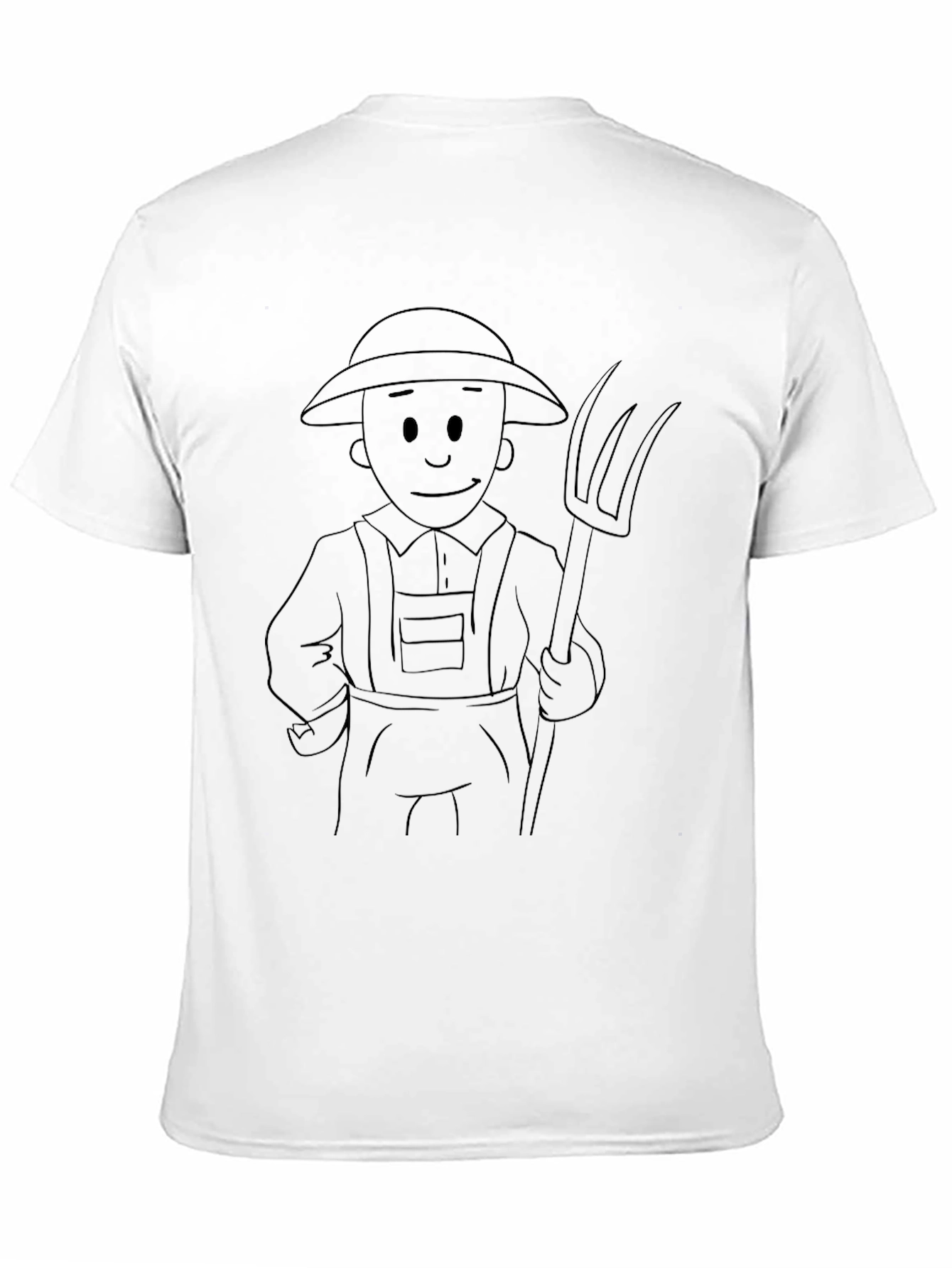 Farmer Cartoon Black T-Shirt