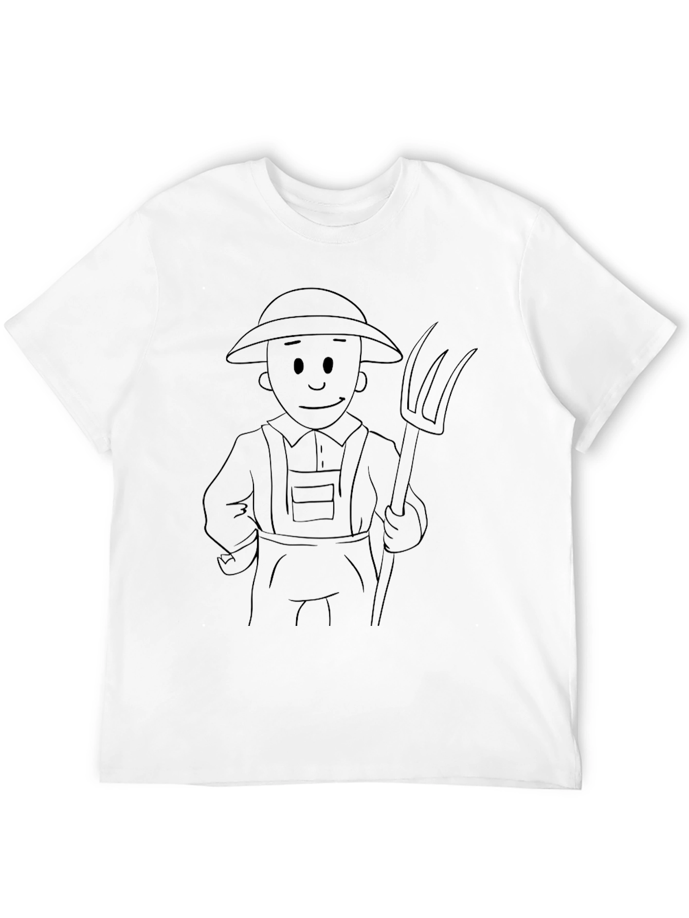 Farmer Cartoon Black T-Shirt