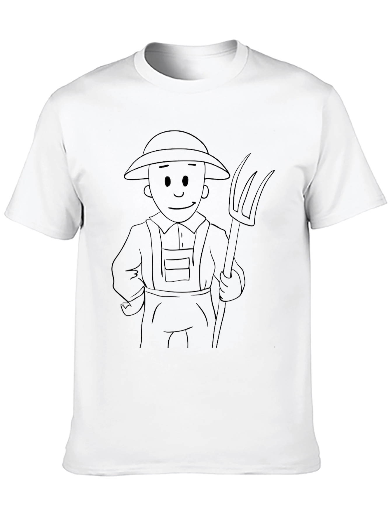 Farmer Cartoon Black T-Shirt