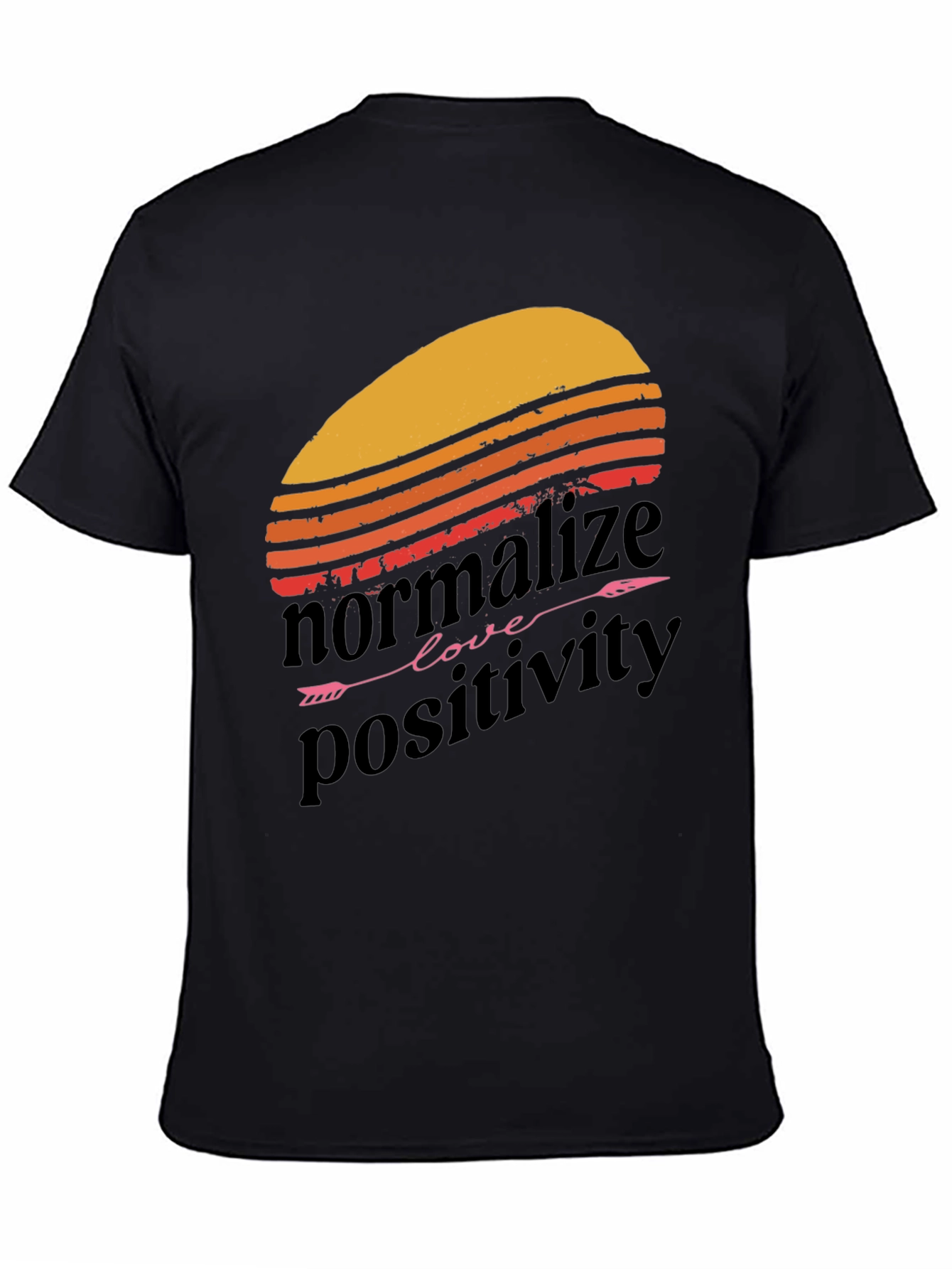 Normalize Positivity Graphic Tee - Retro Sunset Design