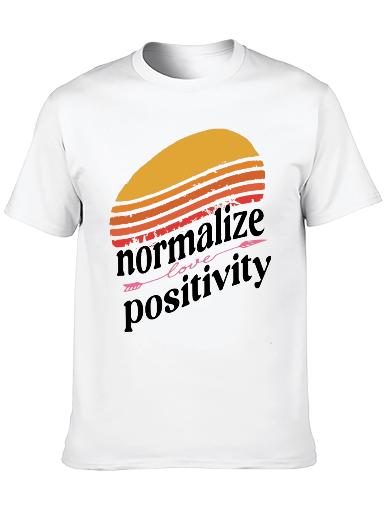 Normalize Positivity Graphic Tee - Retro Sunset Design