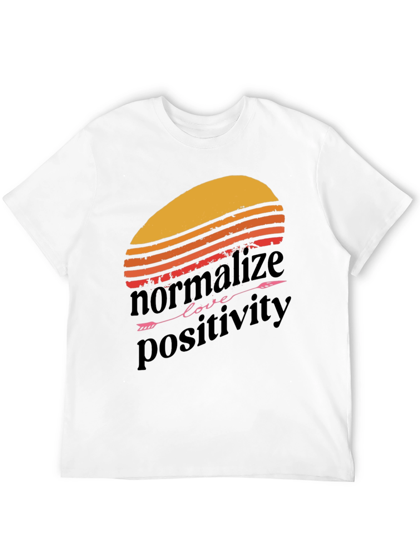 Normalize Positivity Graphic Tee - Retro Sunset Design