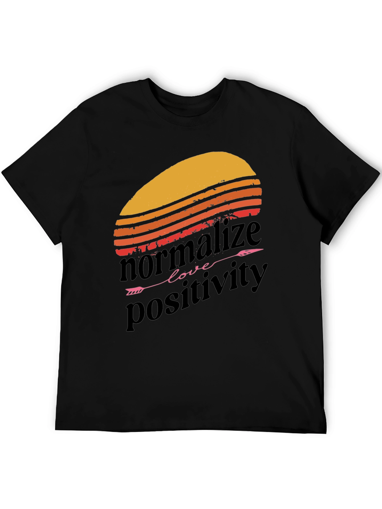 Normalize Positivity Graphic Tee - Retro Sunset Design