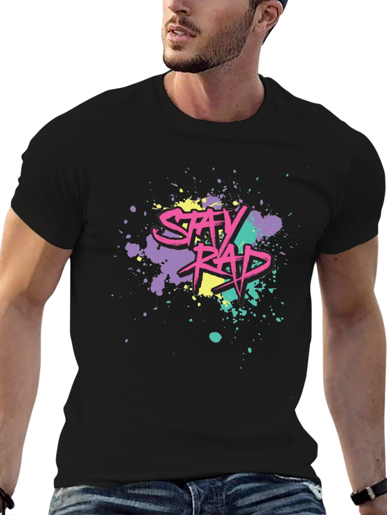 Stay Rad Graphic Tee - Black