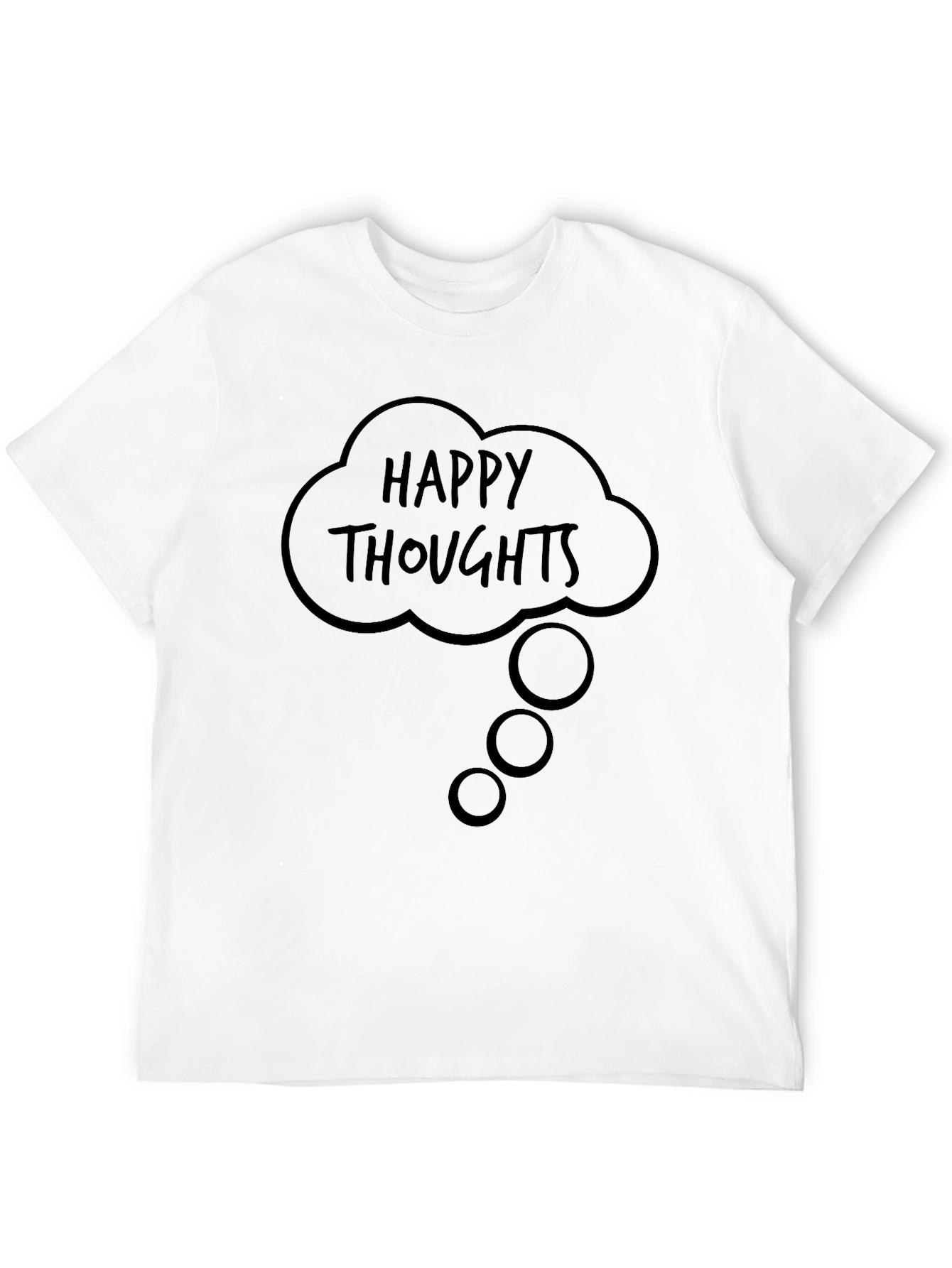 Happy Thoughts Graphic Tee - Black Cotton T-Shirt