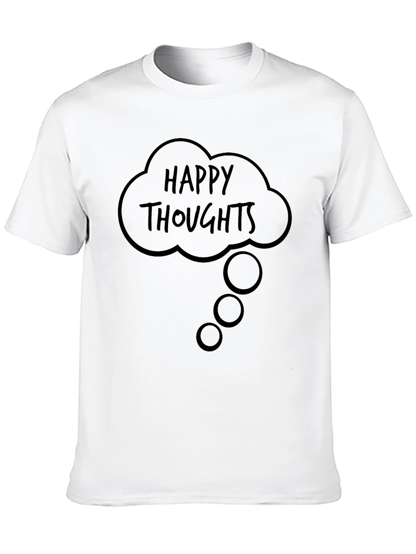 Happy Thoughts Graphic Tee - Black Cotton T-Shirt