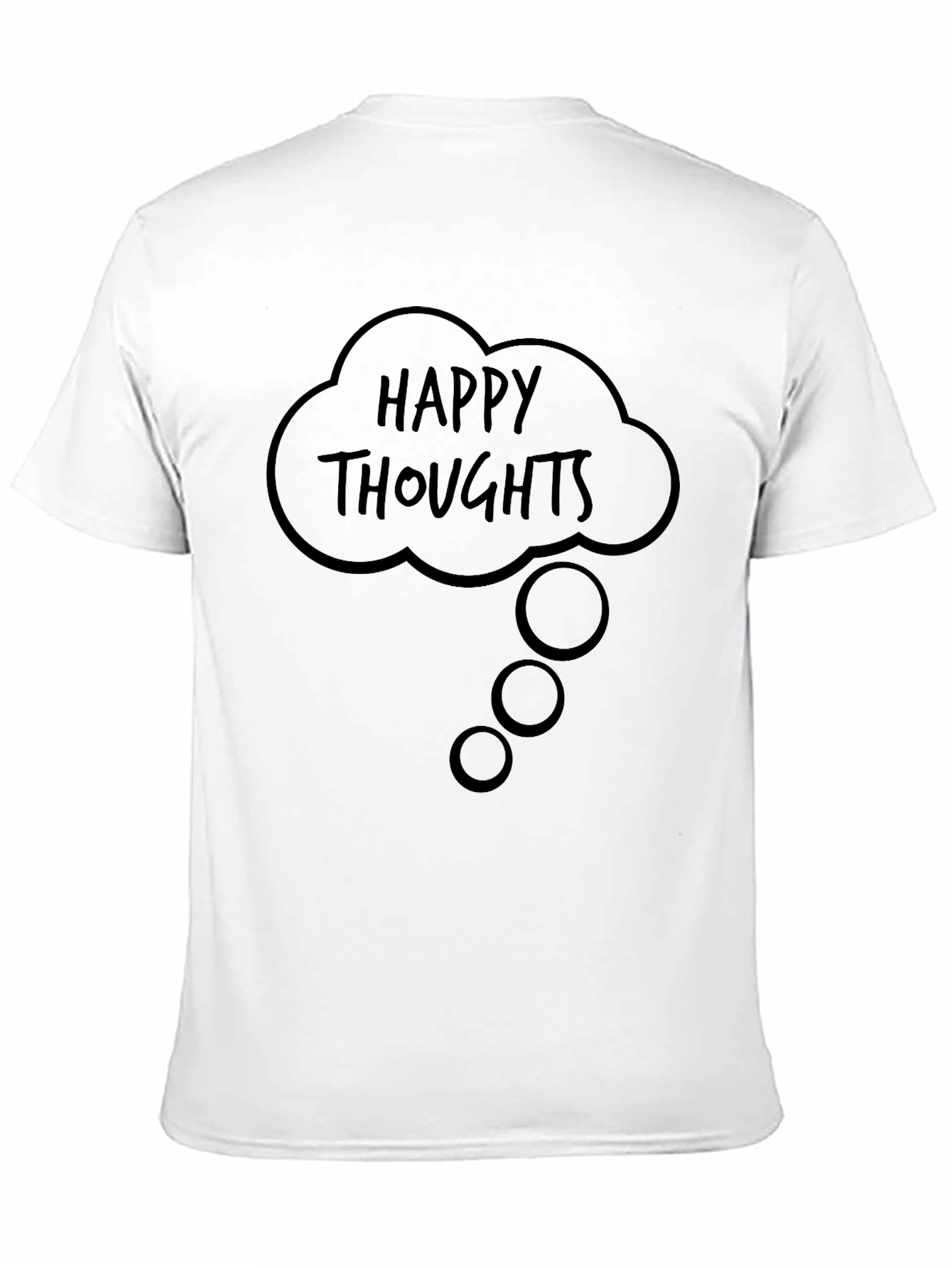 Happy Thoughts Graphic Tee - Black Cotton T-Shirt