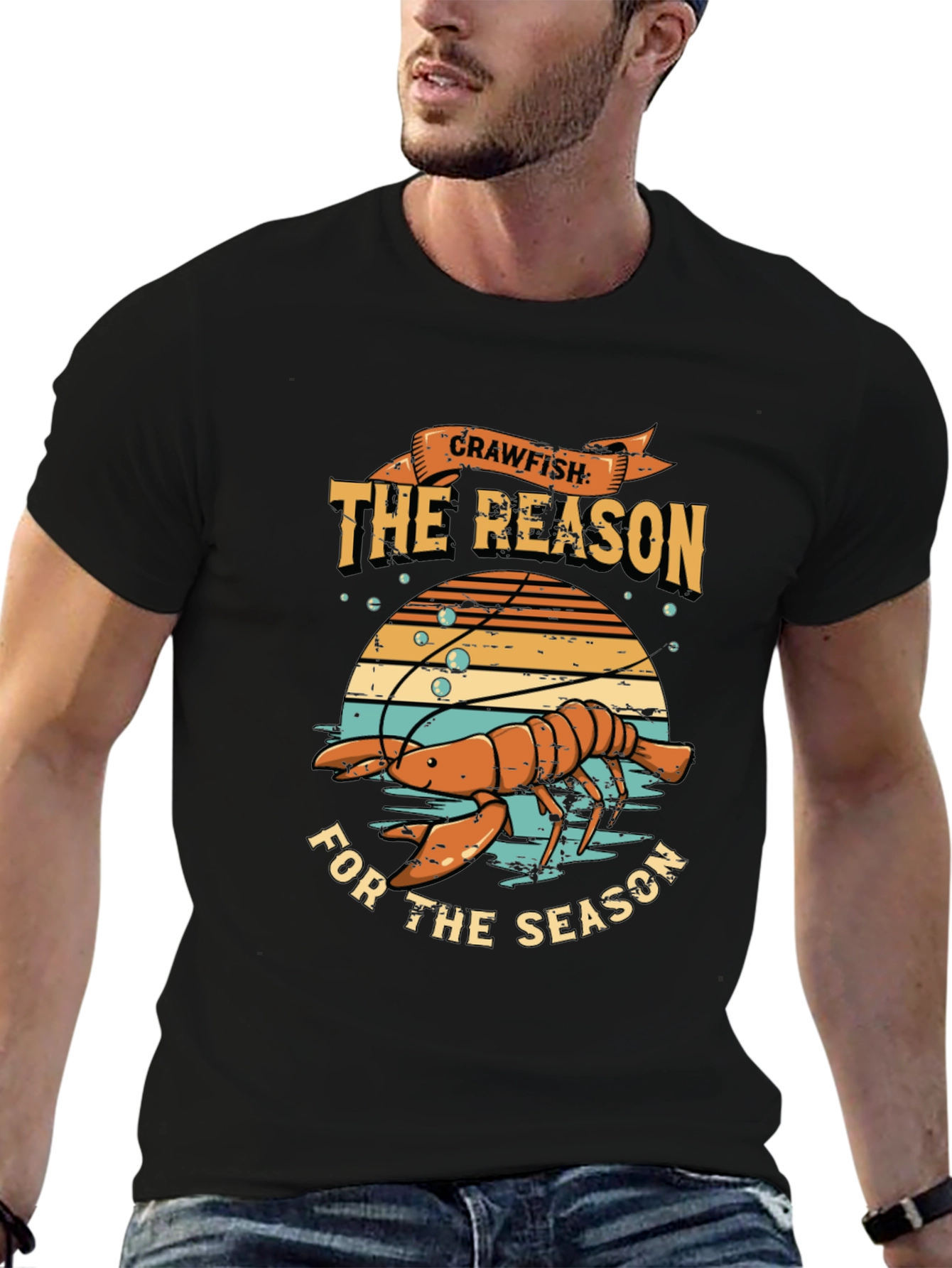 Crawfish The Reason For The Season Graphic T-Shirt