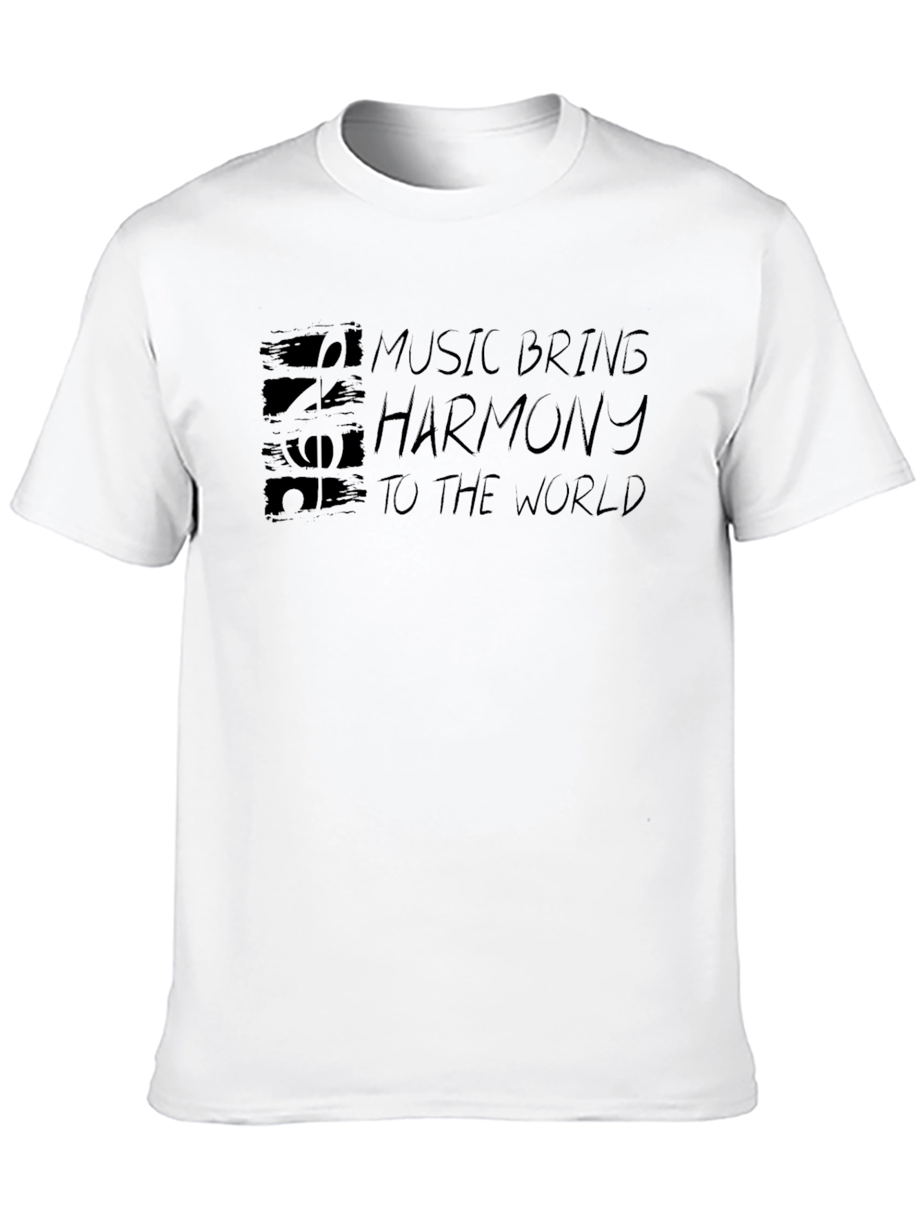 Music Brings Harmony Graphic T-Shirt - Black