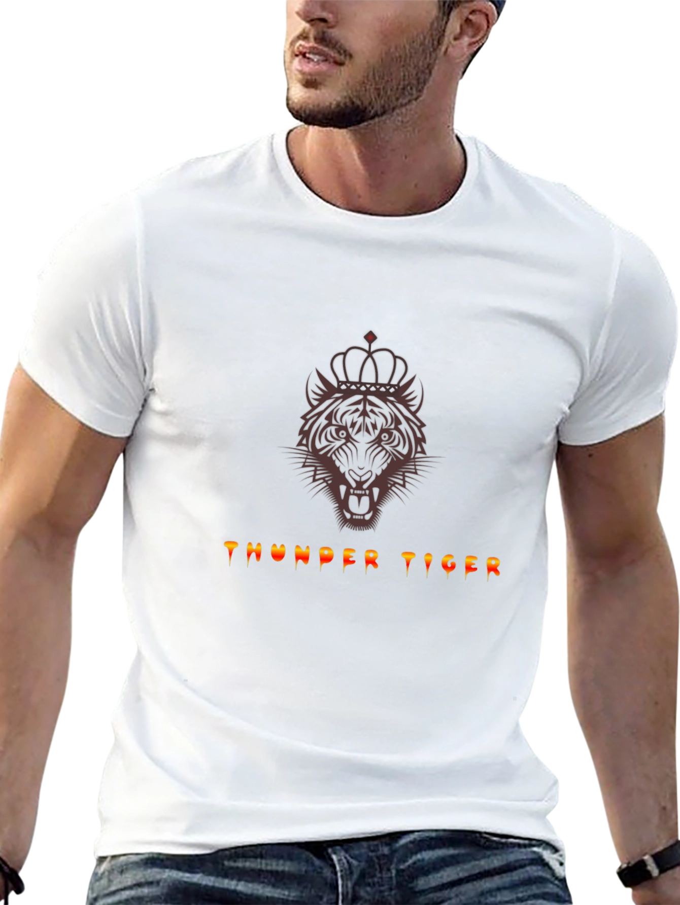 Thunder Tiger Graphic Tee - Crowned Tiger Design