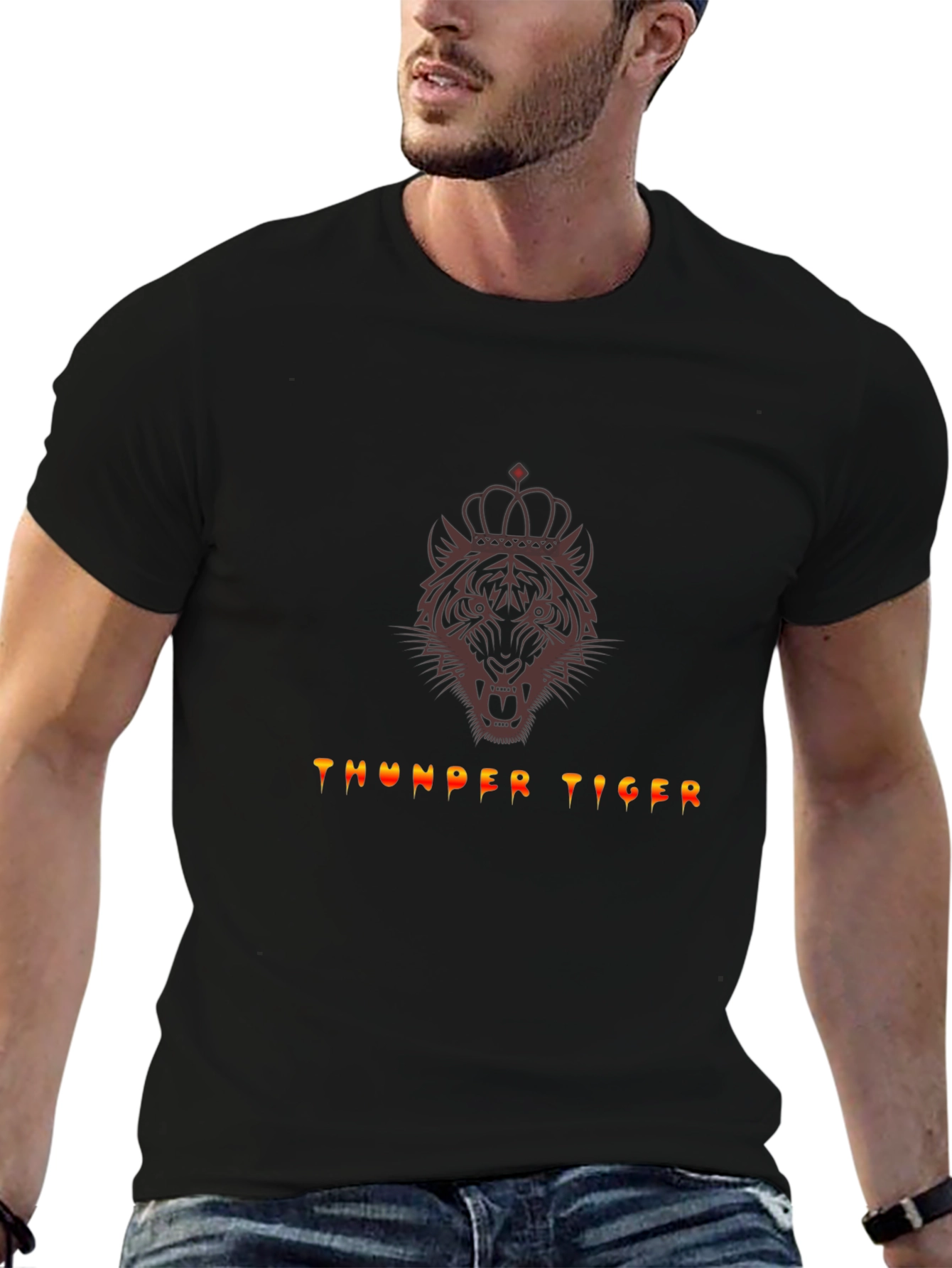Thunder Tiger Graphic Tee - Crowned Tiger Design