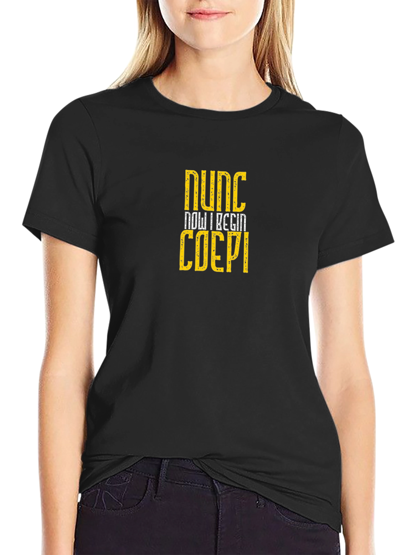 Nunc Coepi Black T-Shirt: Now I Begin