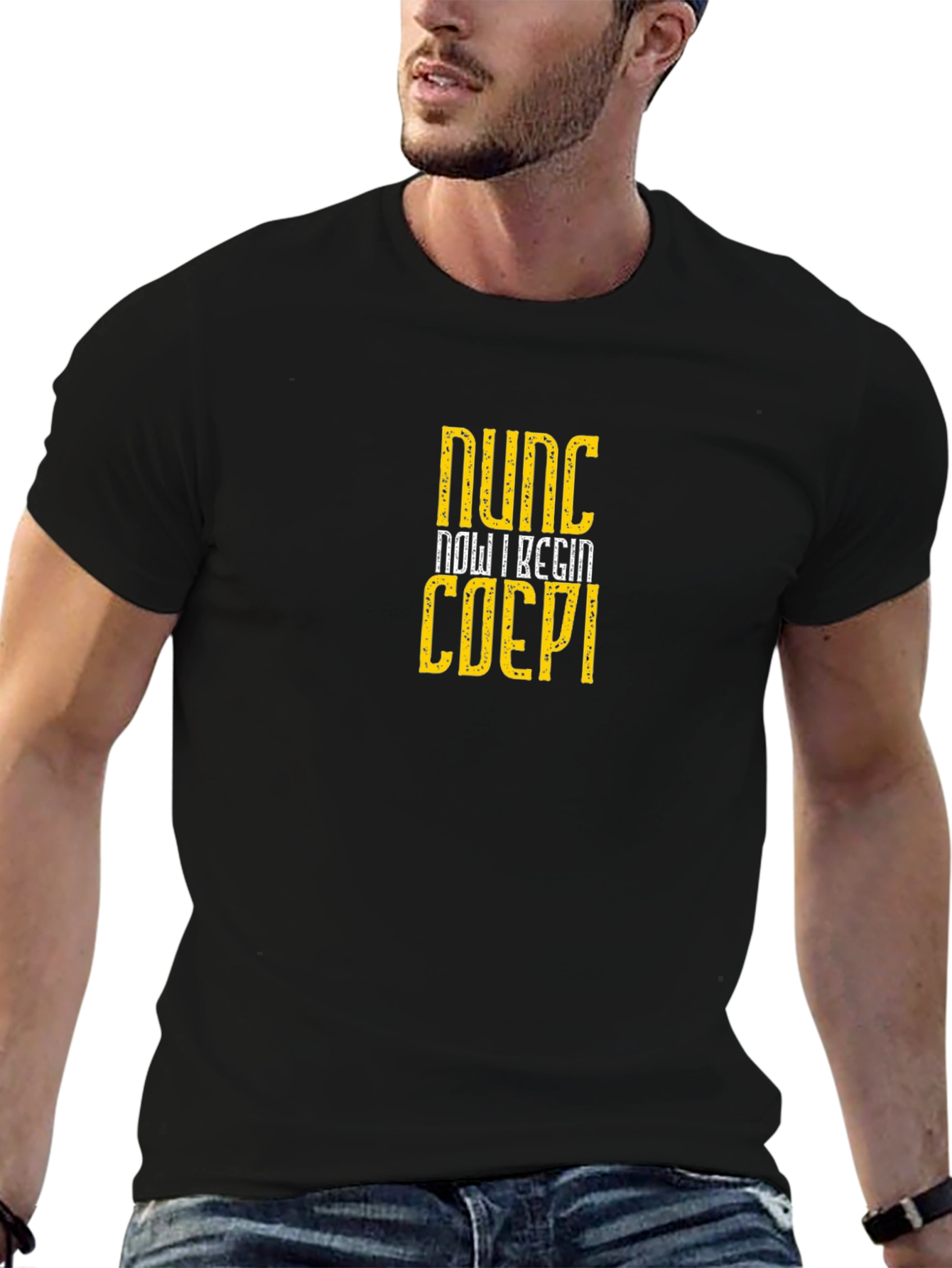 Nunc Coepi Black T-Shirt: Now I Begin
