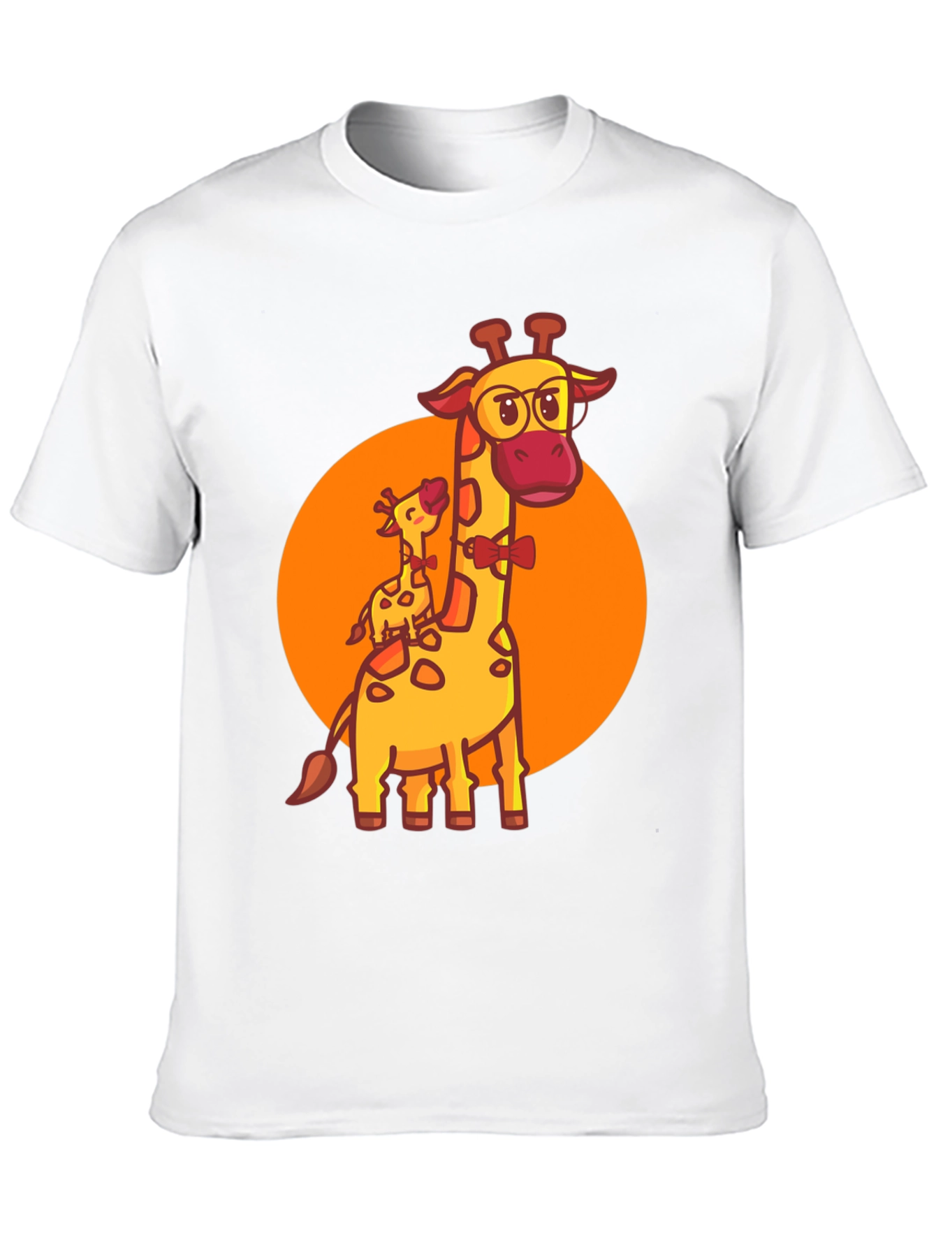 Giraffe Family Graphic Tee - Black Crew Neck