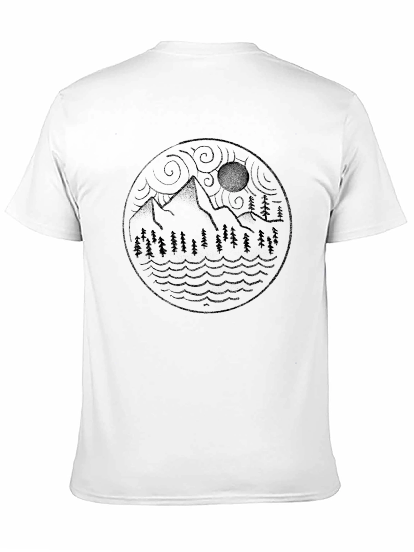 Mountain Landscape Graphic Tee - Black