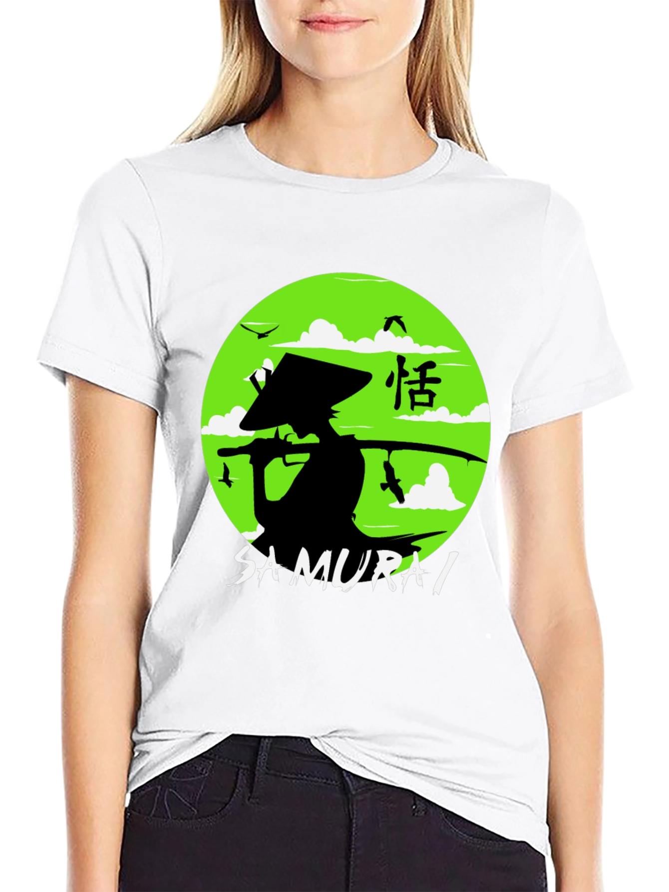 Samurai Graphic Tee - Black Cotton Shirt