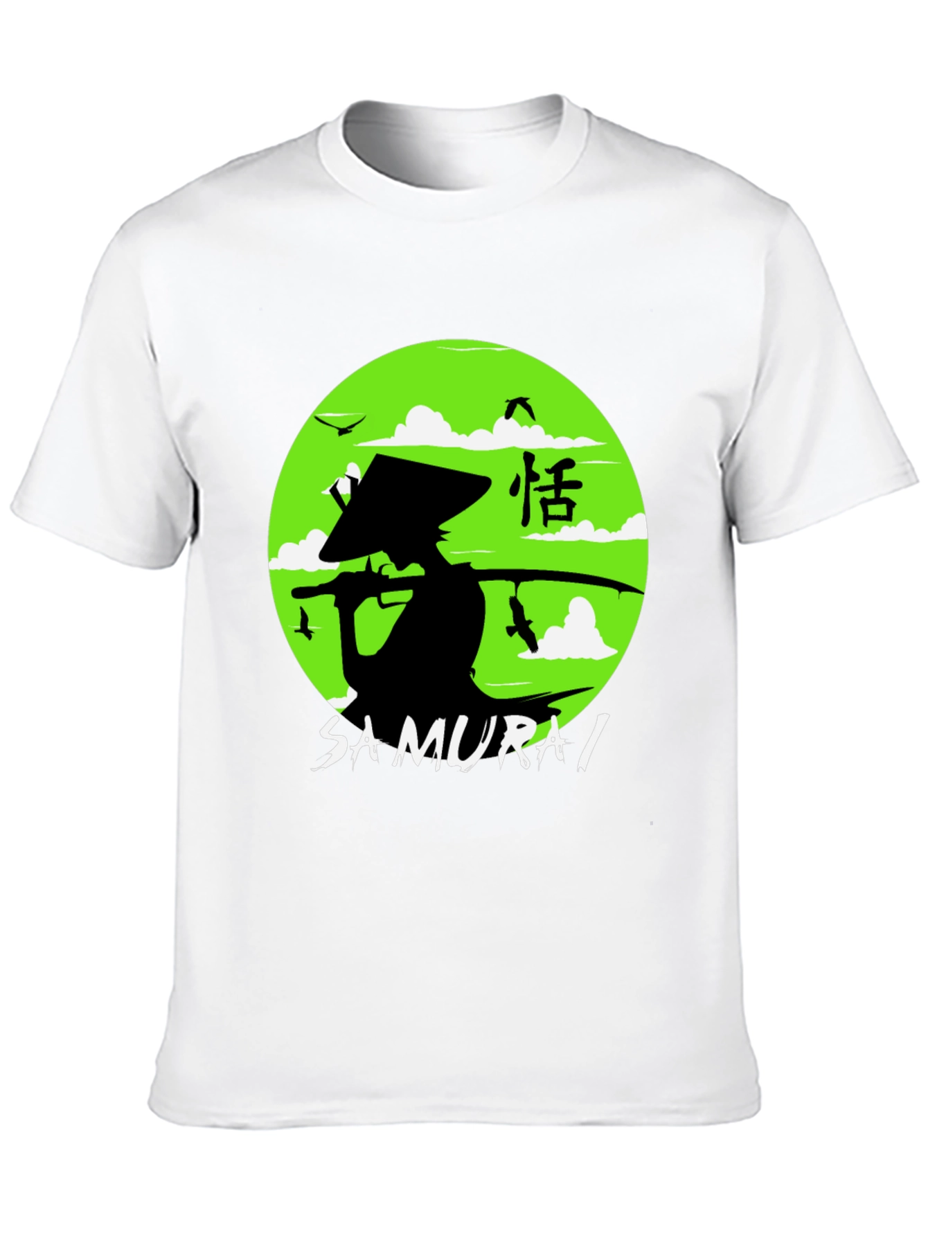 Samurai Graphic Tee - Black Cotton Shirt