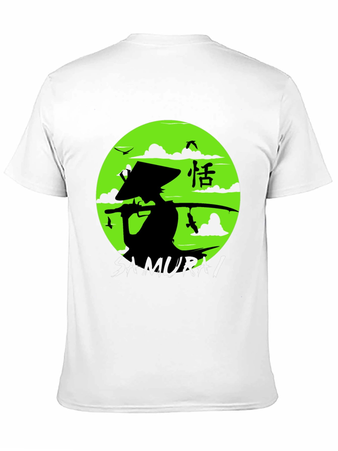 Samurai Graphic Tee - Black Cotton Shirt