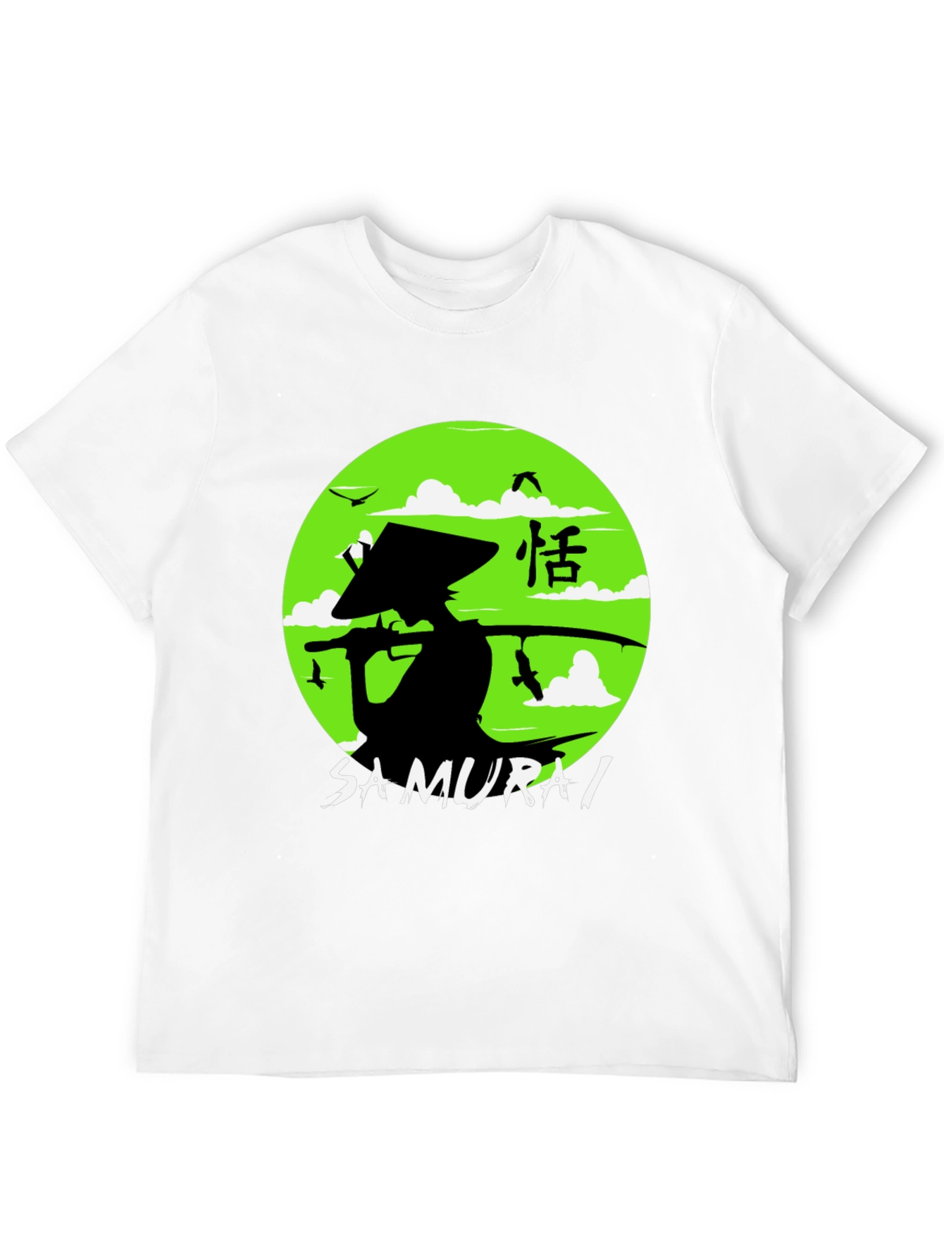 Samurai Graphic Tee - Black Cotton Shirt