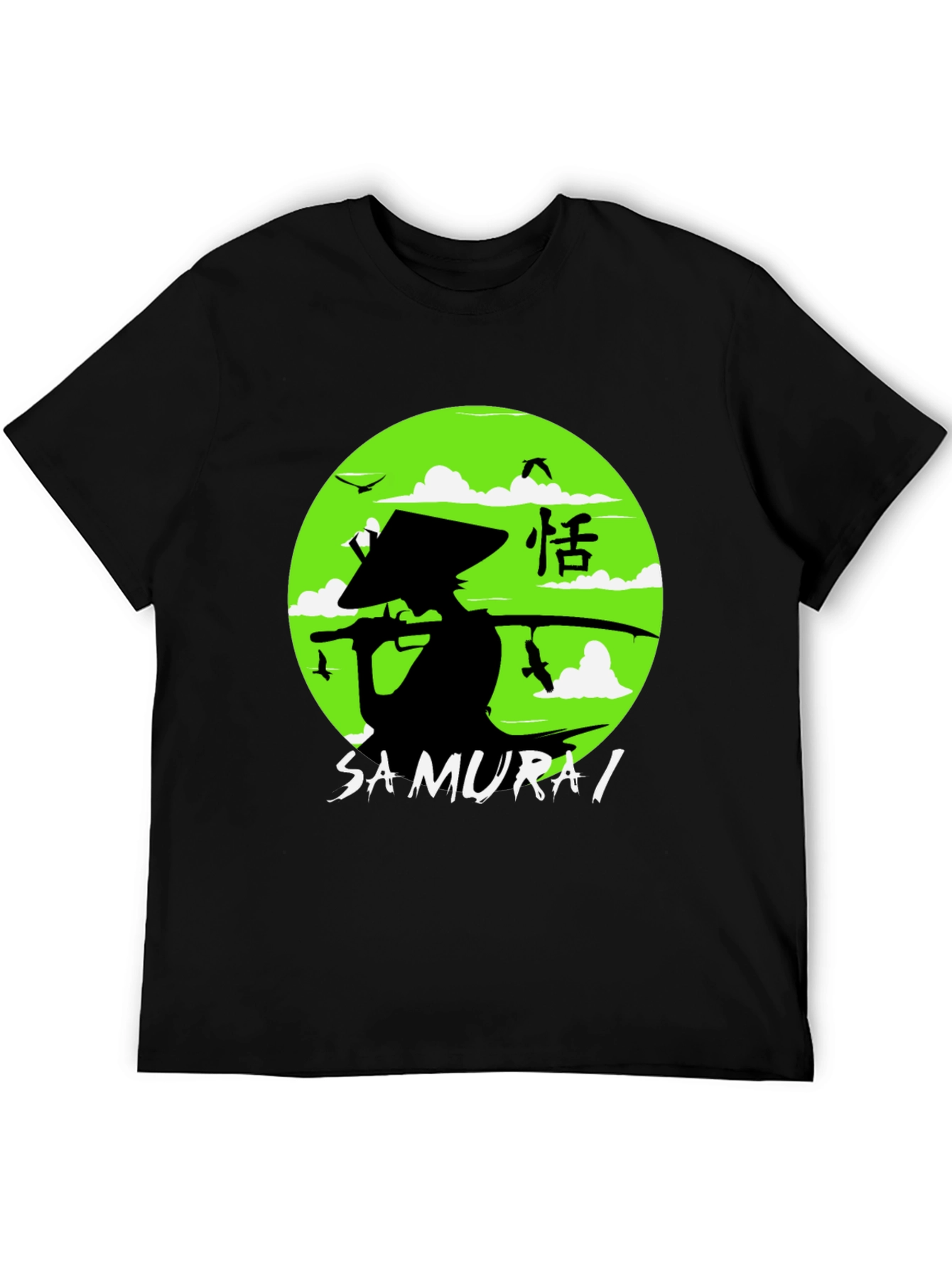 Samurai Graphic Tee - Black Cotton Shirt