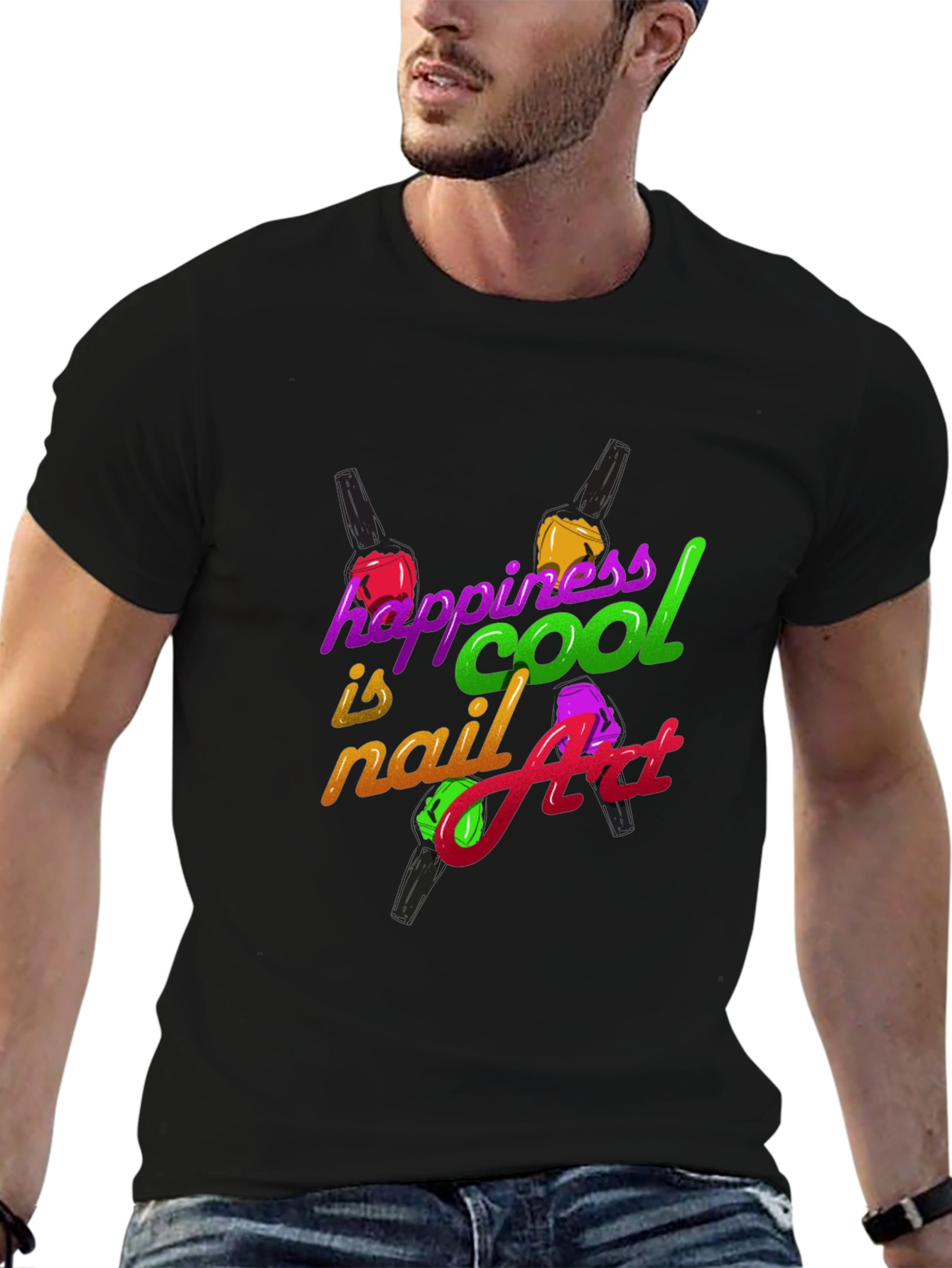 Happiness is Cool Nail Art T-Shirt