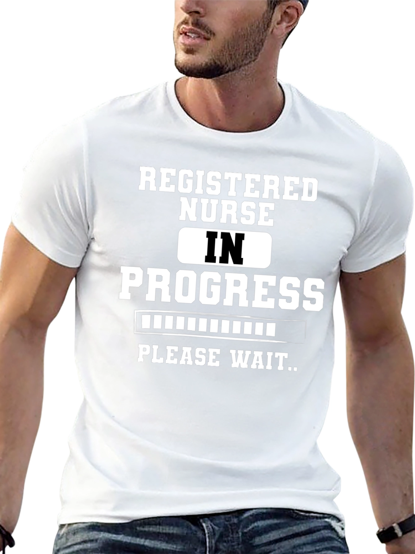 Registered Nurse In Progress Black Graphic T-Shirt