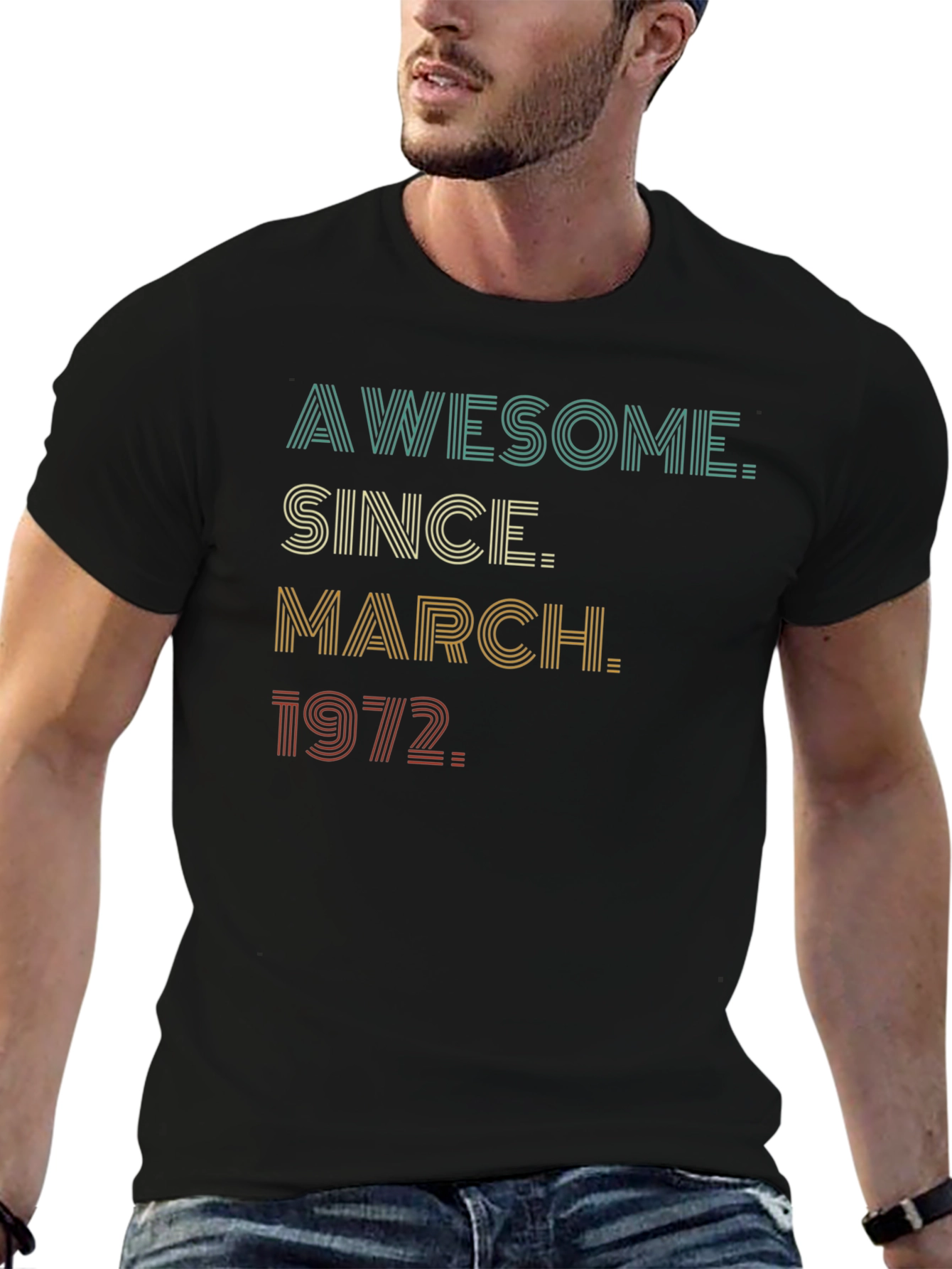 Awesome Since March 1972 Black Graphic Tee