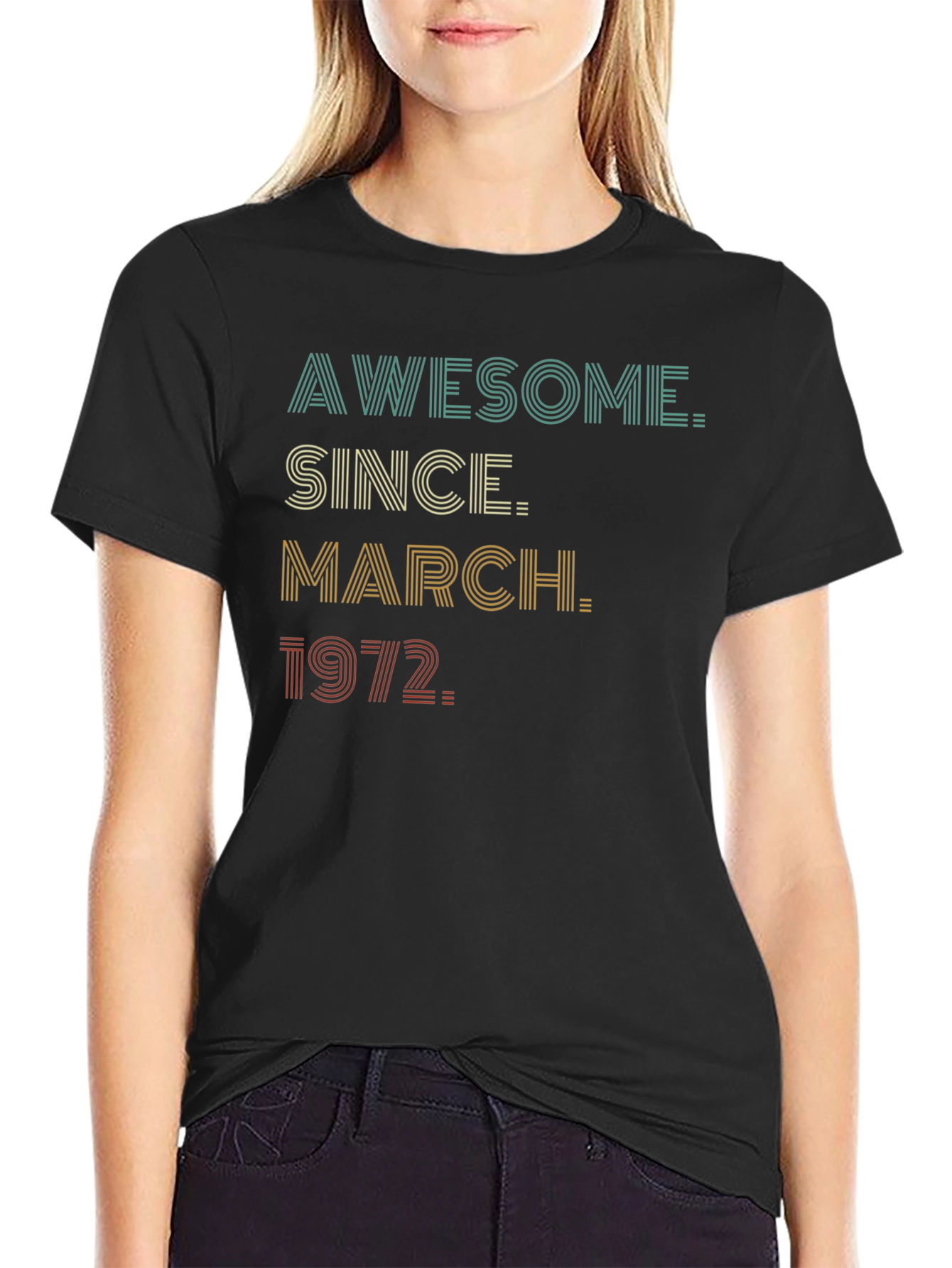 Awesome Since March 1972 Black Graphic Tee