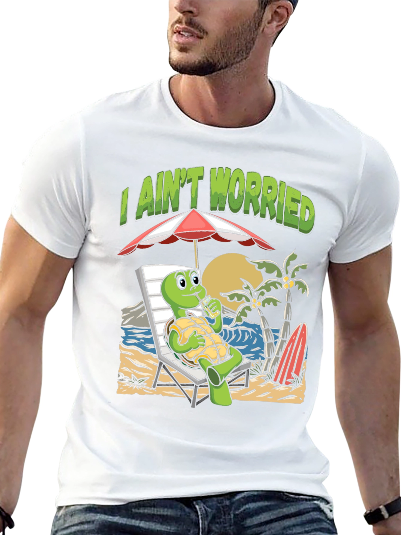 I Aint Worried Turtle Beach T-Shirt