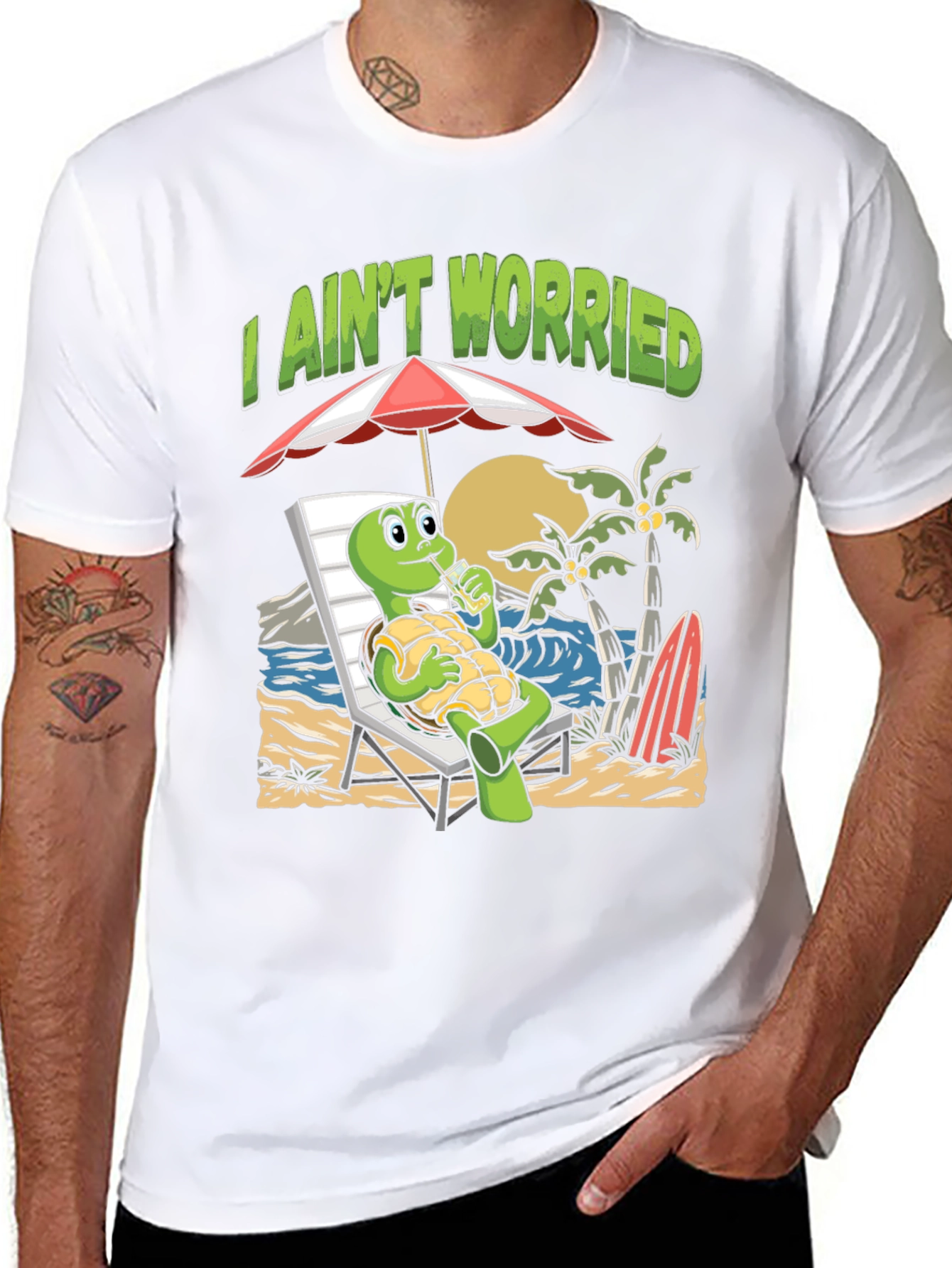 I Aint Worried Turtle Beach T-Shirt