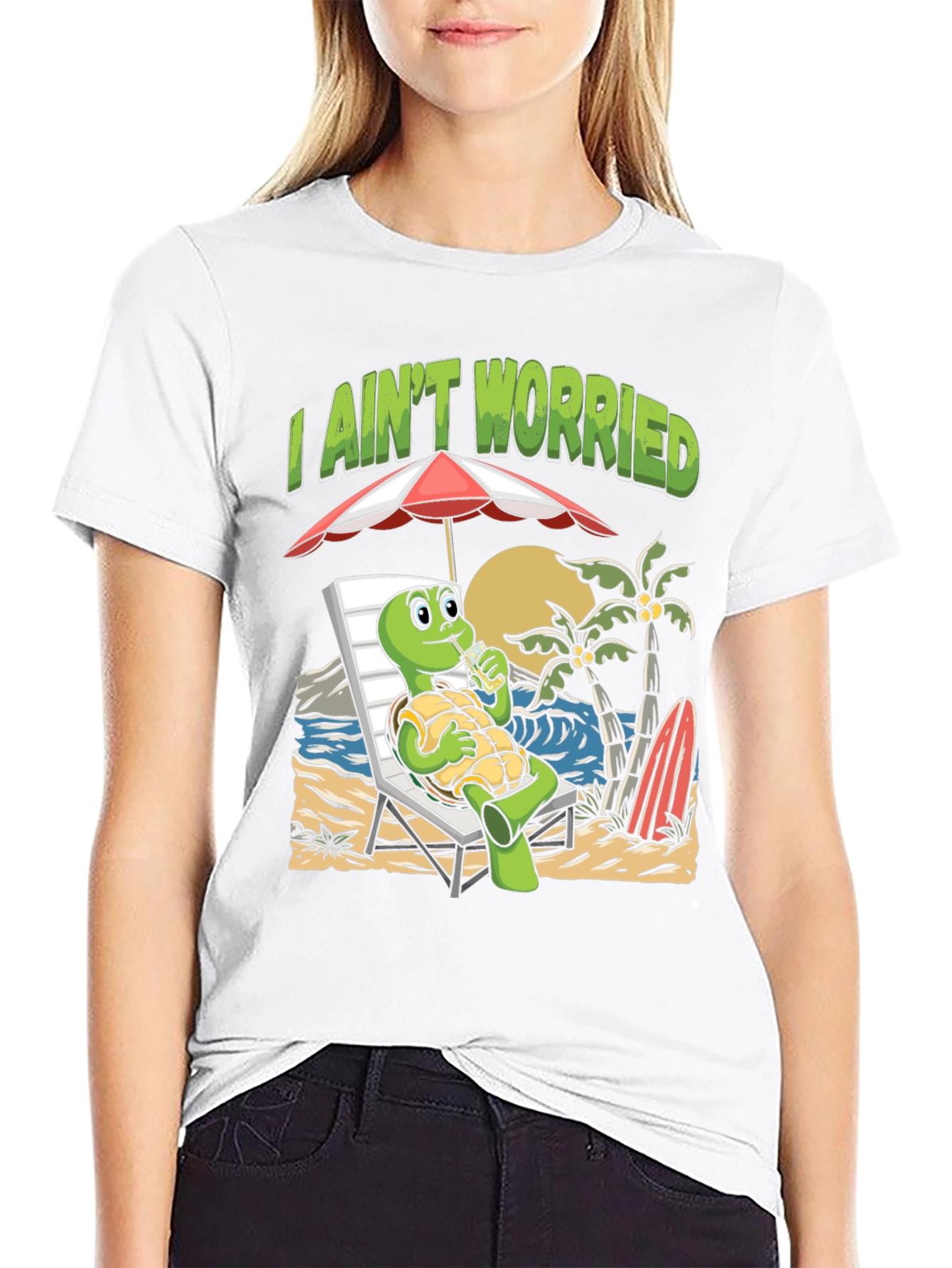 I Aint Worried Turtle Beach T-Shirt