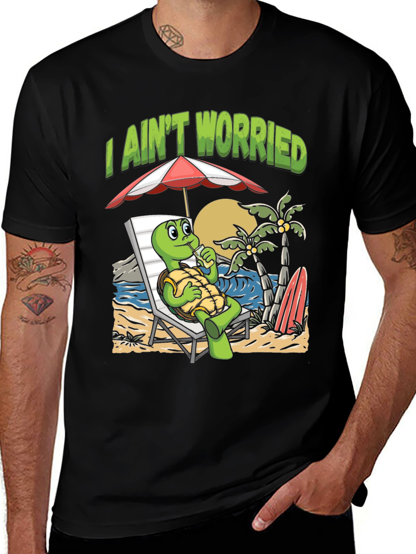 I Aint Worried Turtle Beach T-Shirt