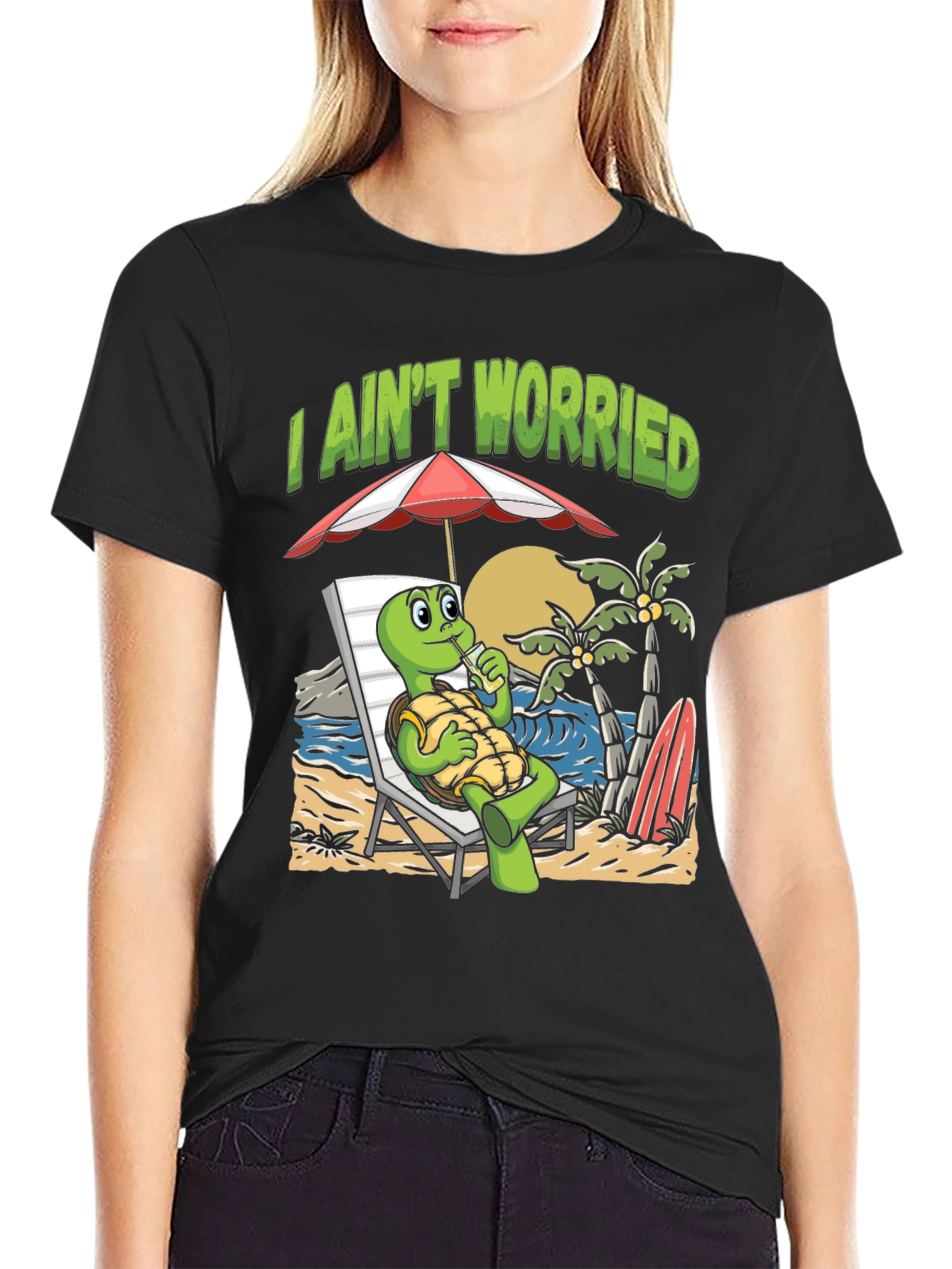 I Aint Worried Turtle Beach T-Shirt