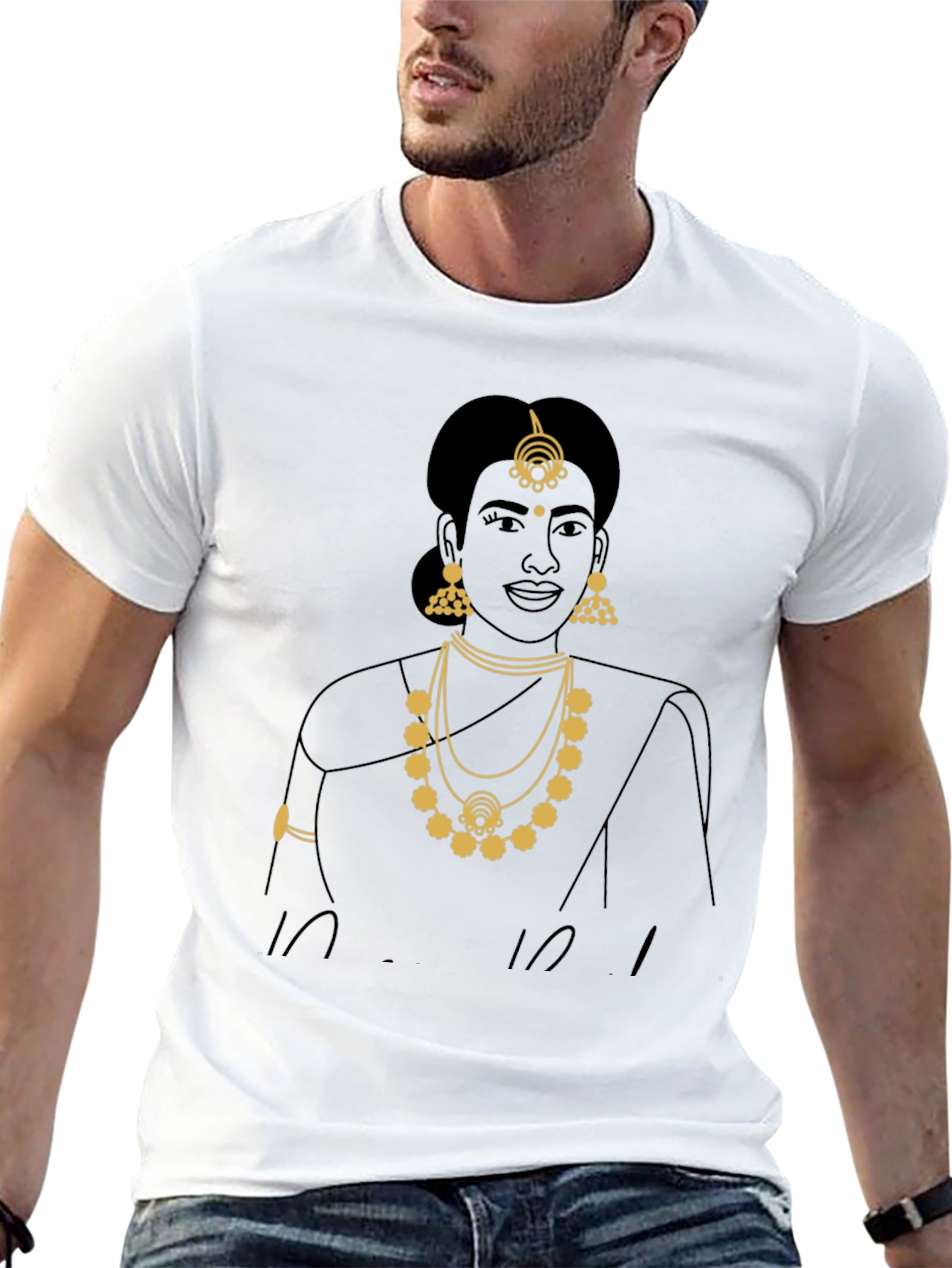 Elegant Indian Woman Graphic Tee