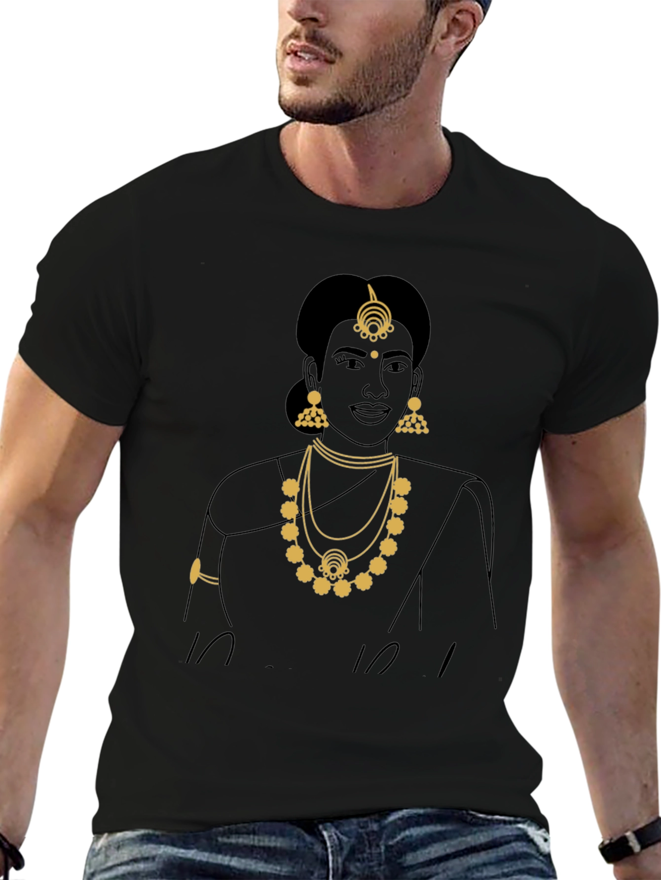 Elegant Indian Woman Graphic Tee