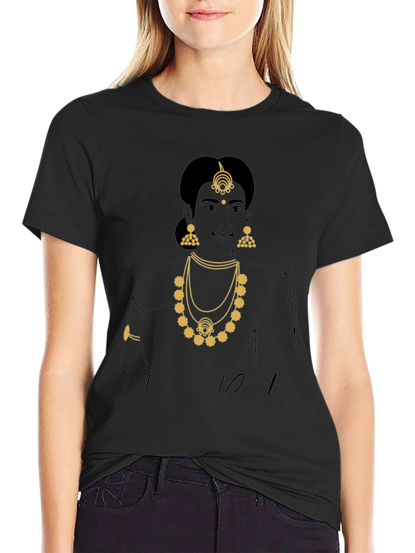 Elegant Indian Woman Graphic Tee