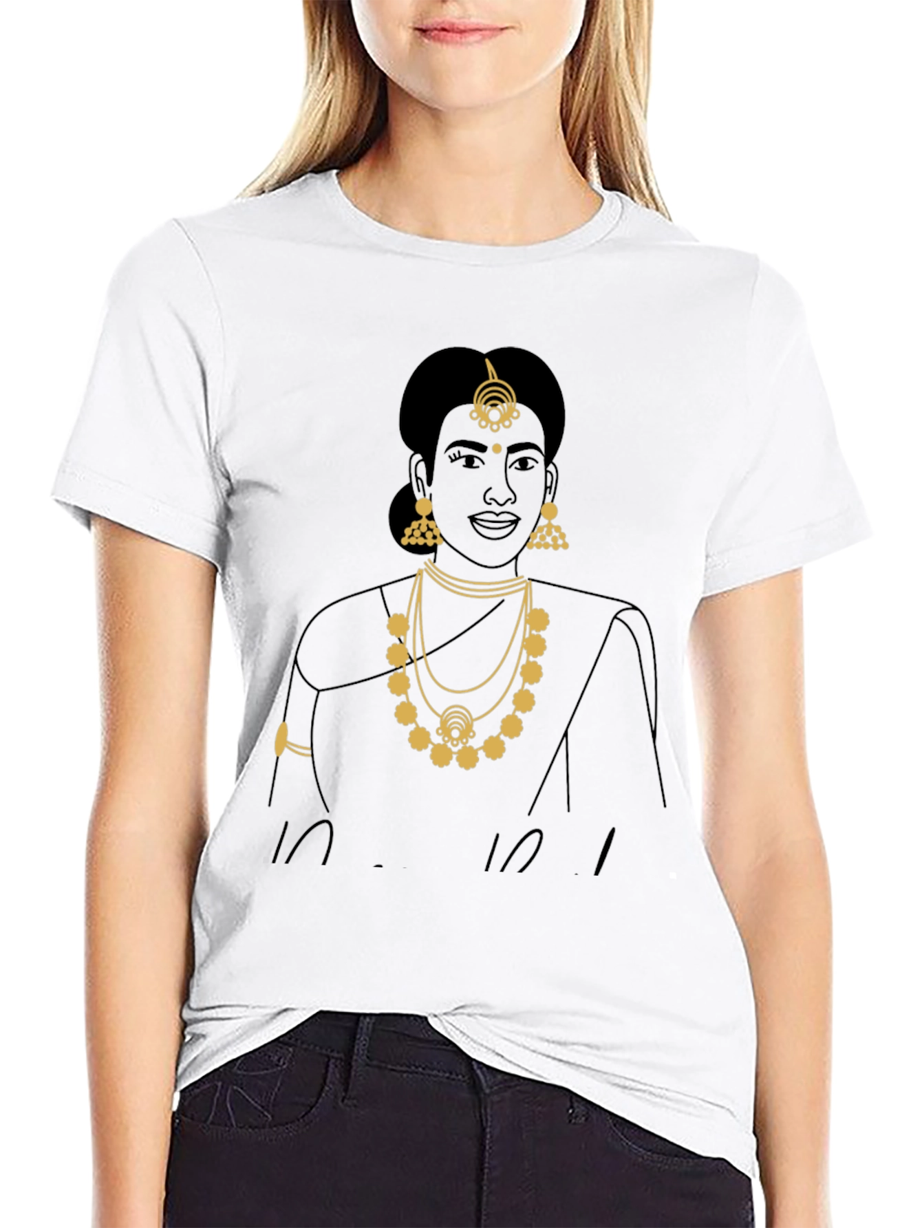 Elegant Indian Woman Graphic Tee
