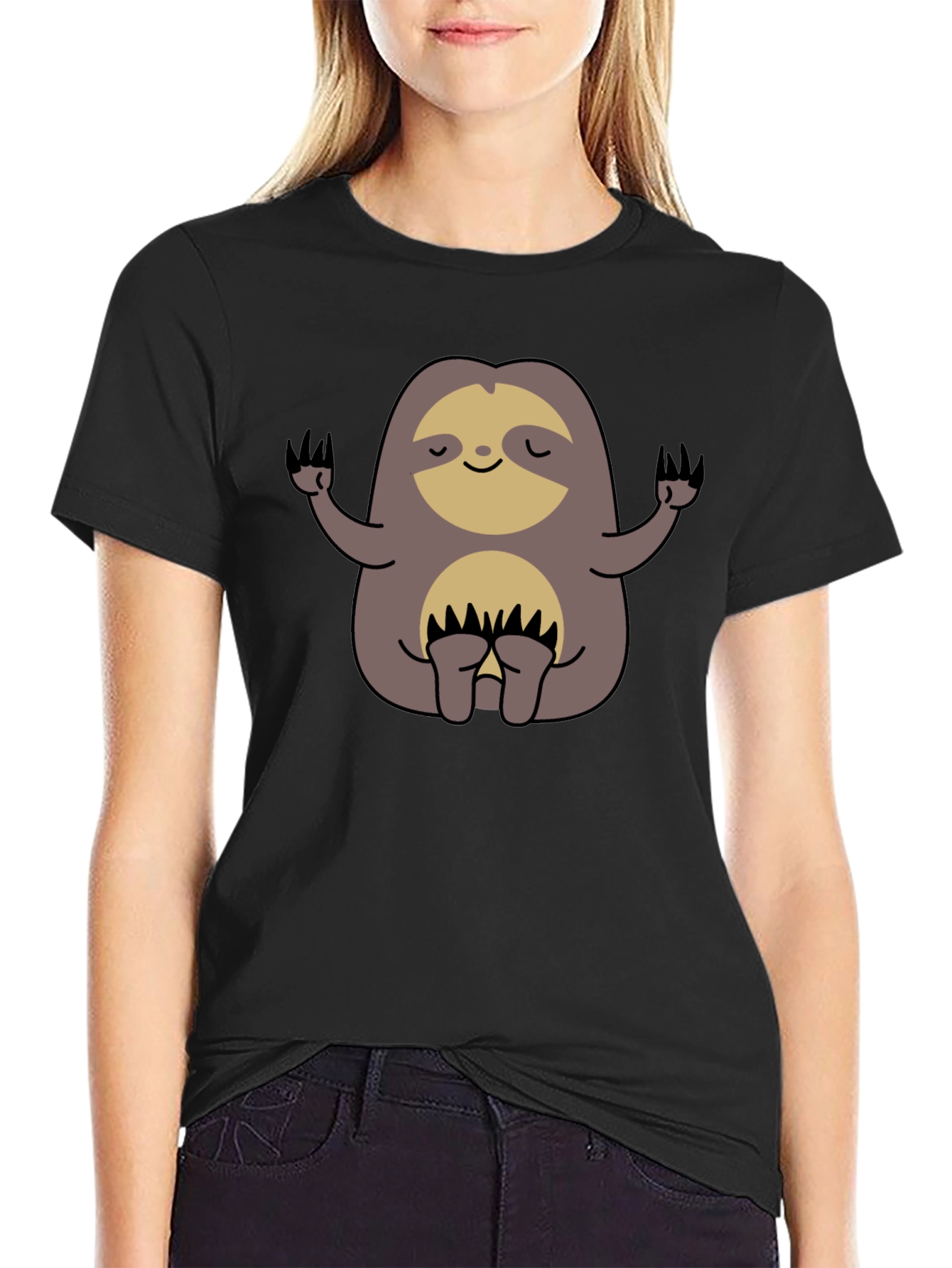 Meditating Sloth Graphic Tee - Relaxed Fit