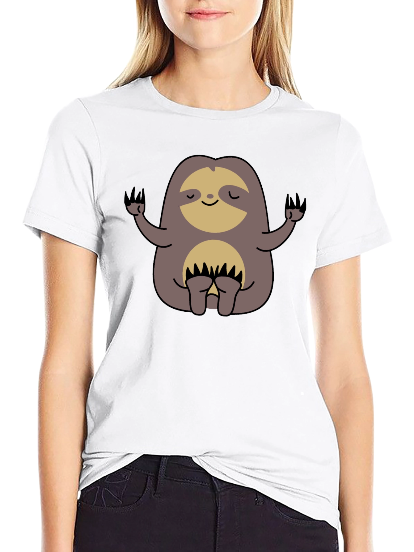 Meditating Sloth Graphic Tee - Relaxed Fit