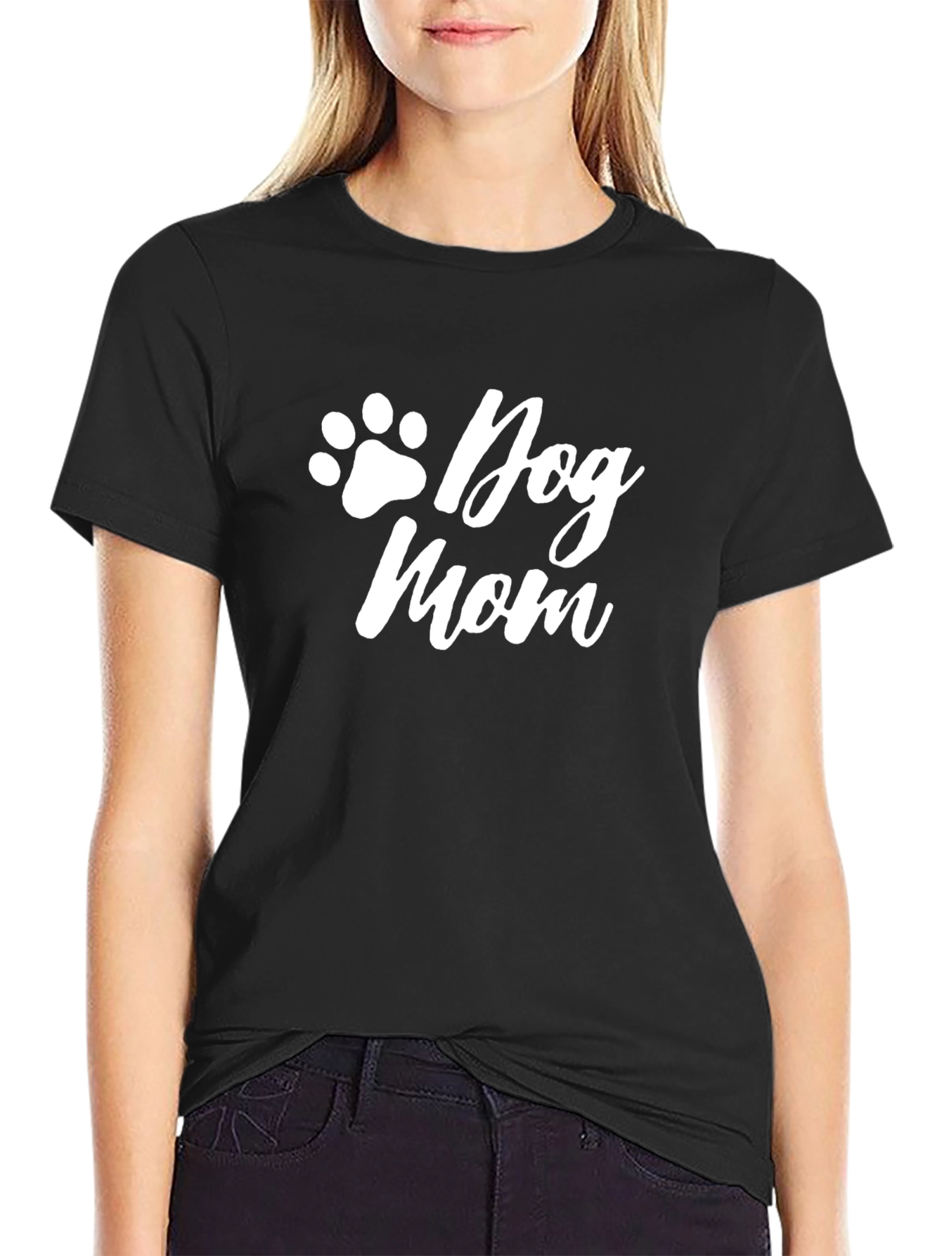 Dog Mom T-Shirt - Black Cotton Tee