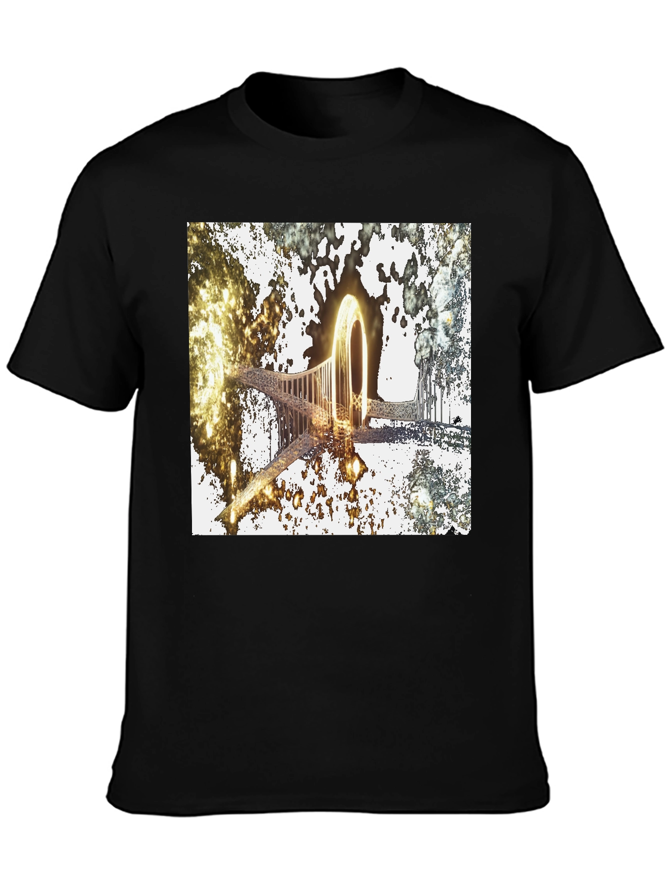 Abstract Glowing Portal Graphic Tee - Modern Streetwear