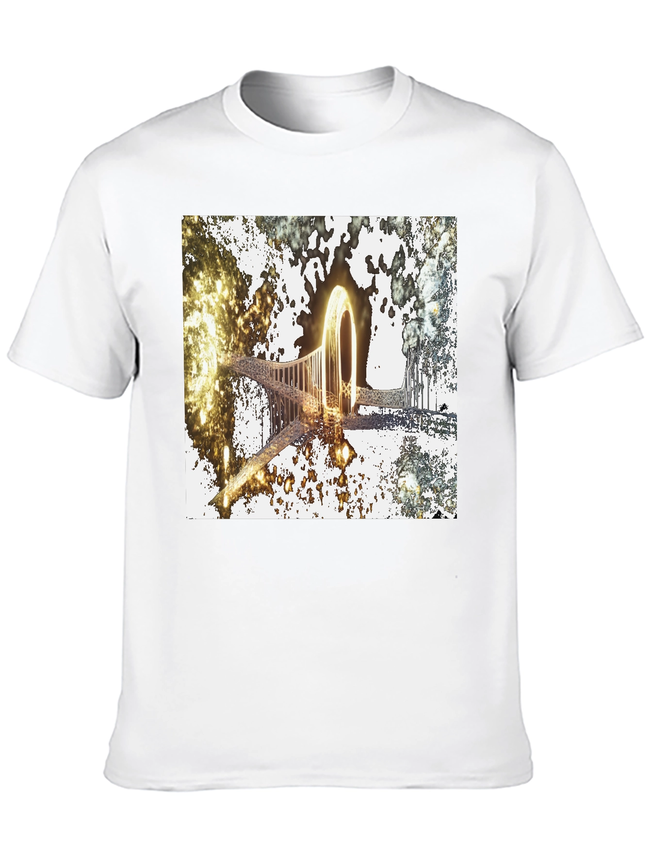 Abstract Glowing Portal Graphic Tee - Modern Streetwear