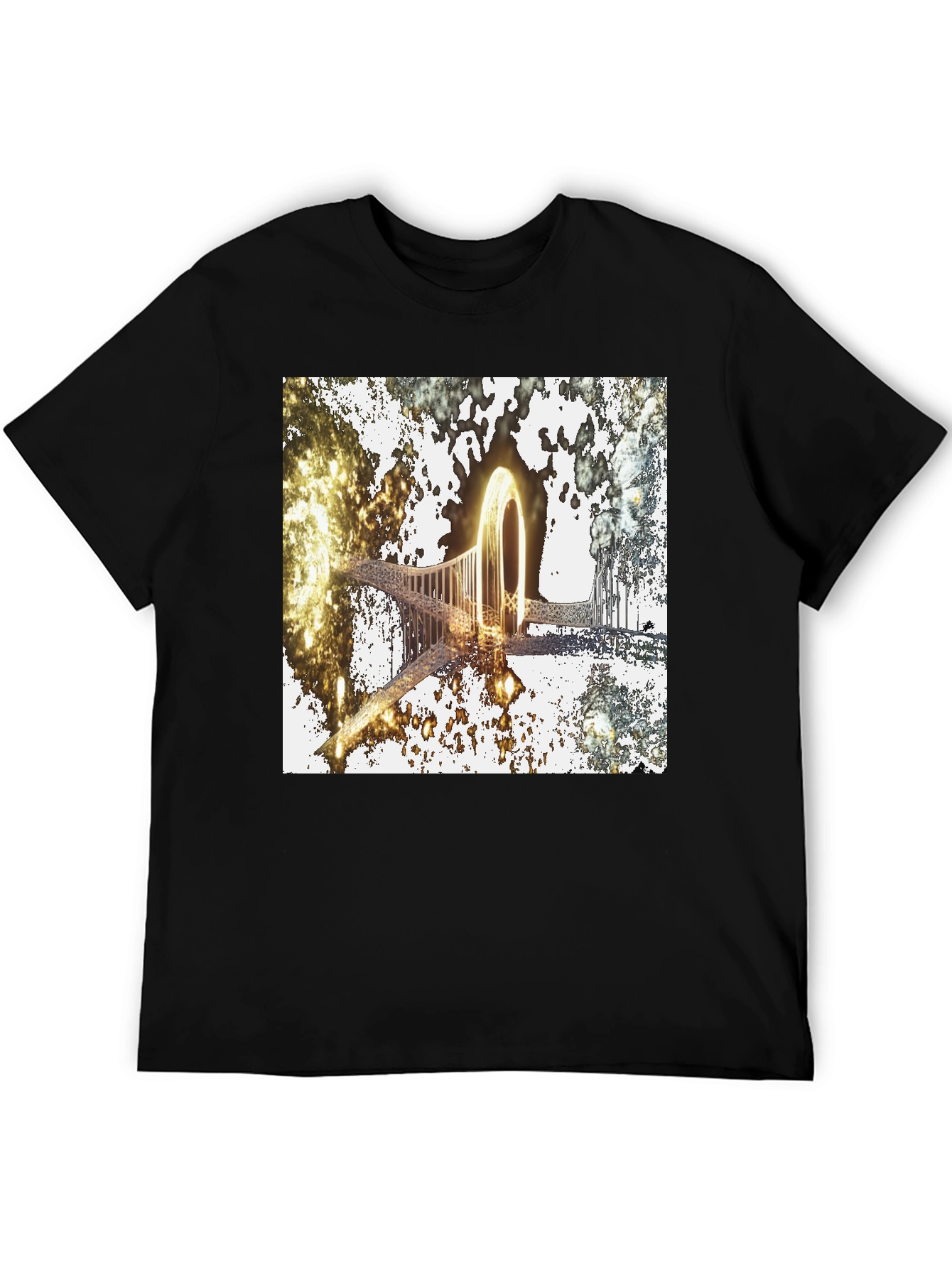 Abstract Glowing Portal Graphic Tee - Modern Streetwear