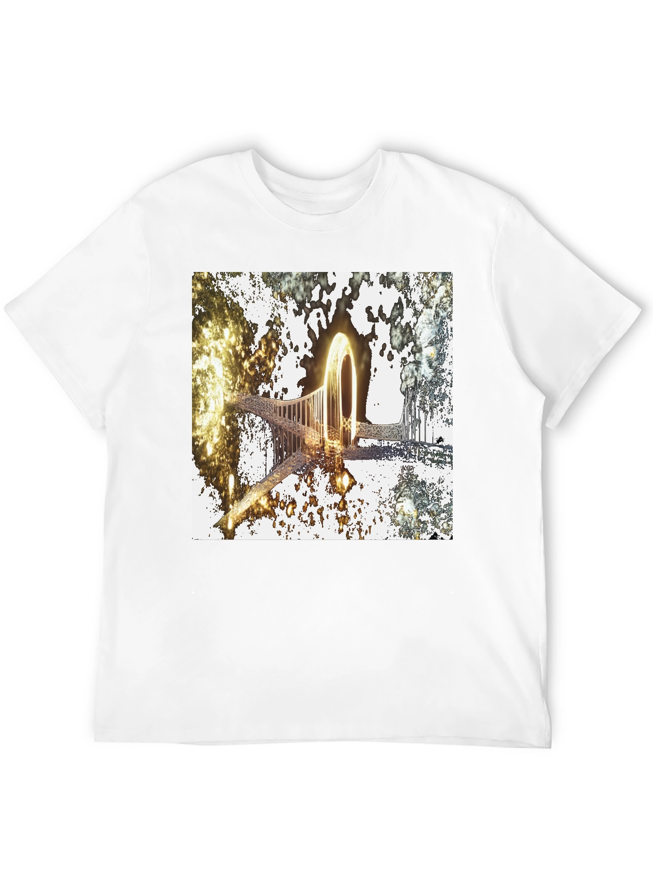 Abstract Glowing Portal Graphic Tee - Modern Streetwear